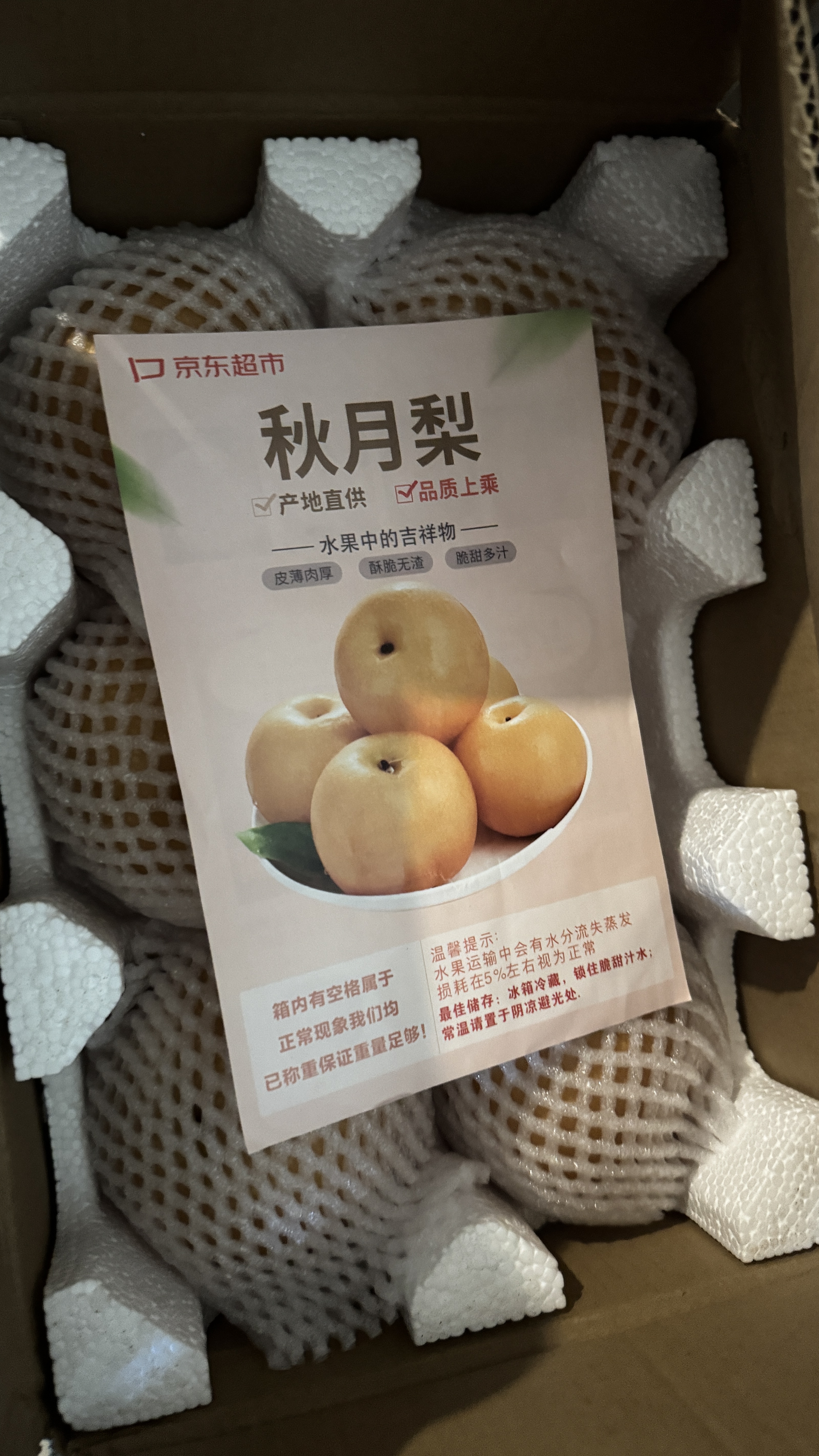 京鲜生正宗山东莱阳秋月梨 净重8.5斤 单果400g+应季生鲜水果 源头直发 实拍图