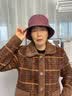 俞兆林中老年女士帽妈妈盆帽春秋防风遮阳四季可用渔夫帽 玫红色 实拍图