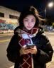 Charm Kendo围巾女秋冬季2026新款保暖围脖披肩氛围感生日新年礼物送女生女友 送女朋友实用老婆 红配米 实拍图