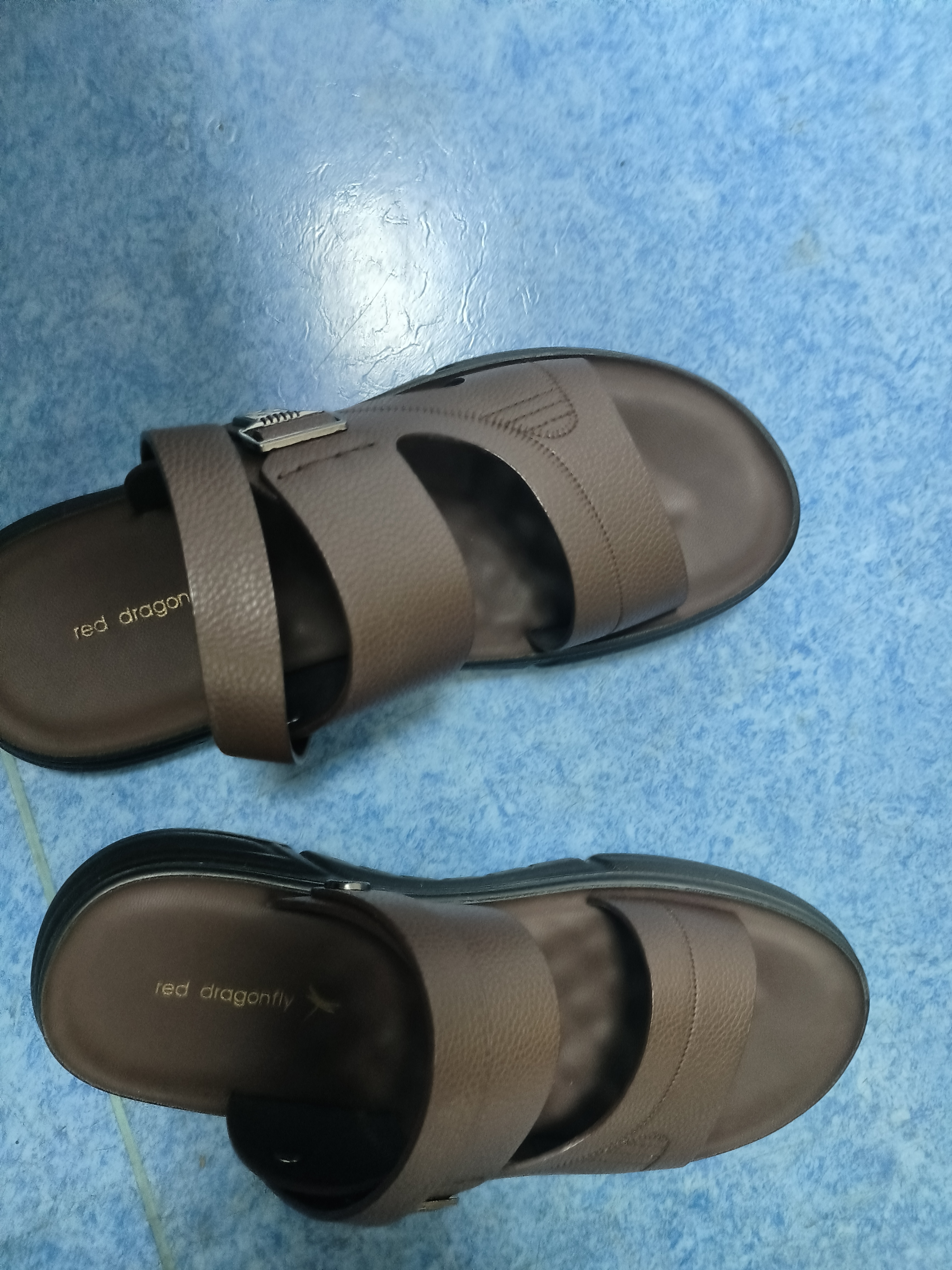 红蜻蜓沙滩鞋夏季户外休闲透气凉鞋男爸爸鞋男士皮凉鞋WTT24122 棕色 43 实拍图