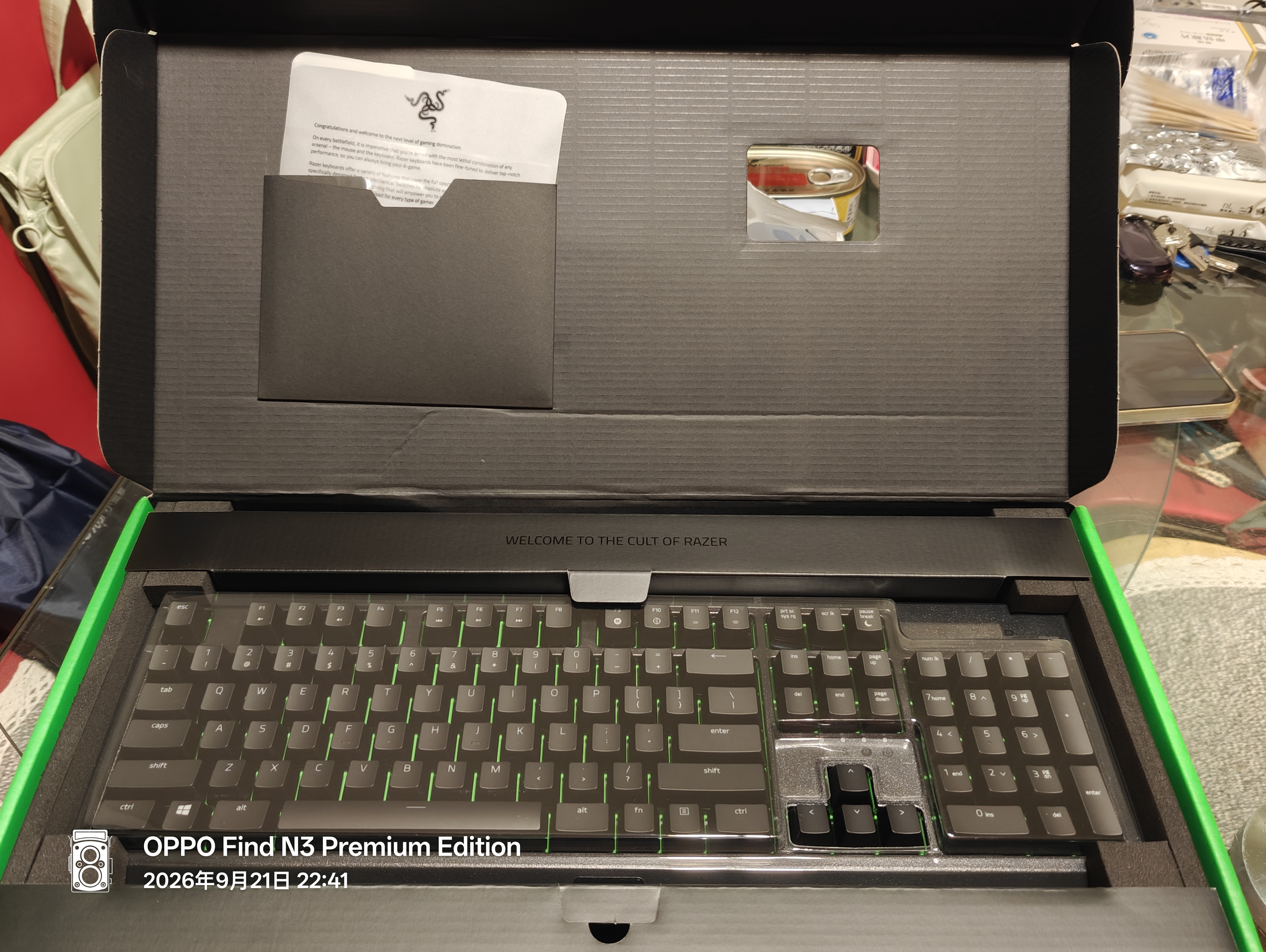 雷蛇（Razer）黑寡妇蜘蛛标准版 机械键盘 游戏键盘 绿色背光 游戏电竞 有线机械键盘 绿轴 实拍图