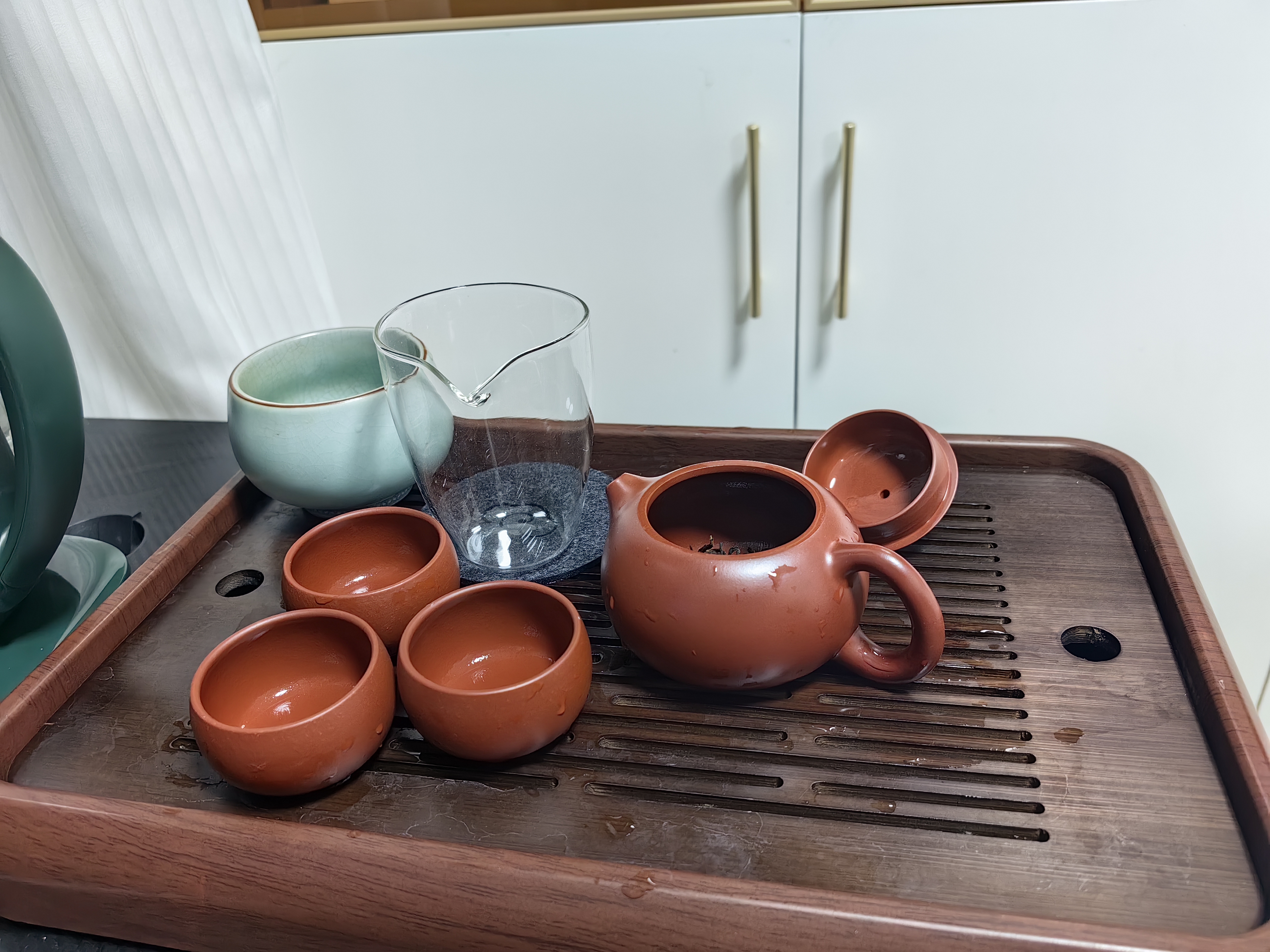 紫来顺宜兴大红袍西施壶套组纯手工高档紫砂壶功夫茶具套装送长辈礼物 【纳福款】扁西施一壶四杯套组 200ml 实拍图
