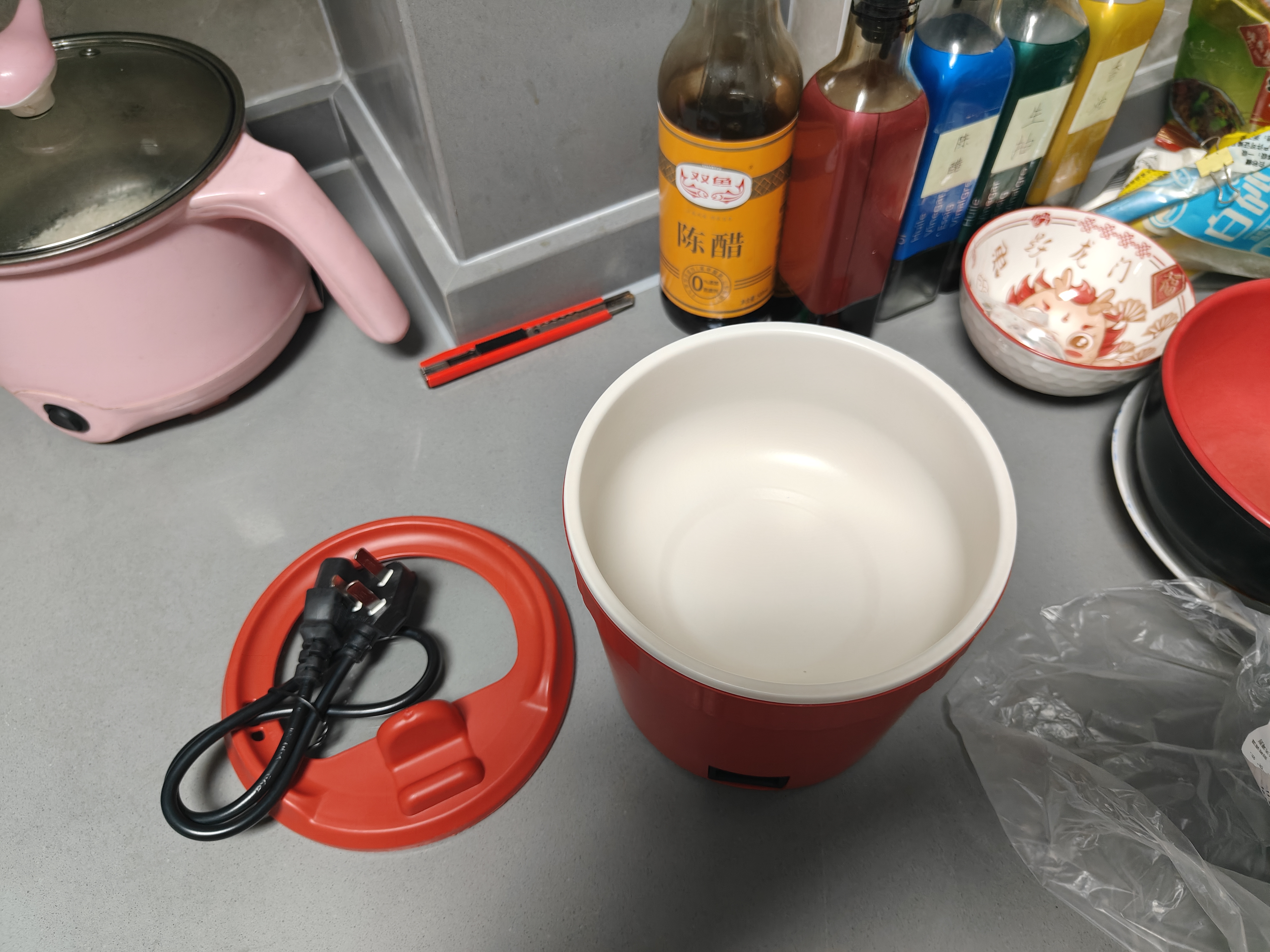 电煮锅电炒锅电蒸锅小电锅多功能一体2026新款电饭锅家用蒸煮炒菜专用多功能一体电锅炒蒸煮一体 1.1L 1.1L红色白内胆（陶瓷釉涂层） 1.1L 实拍图