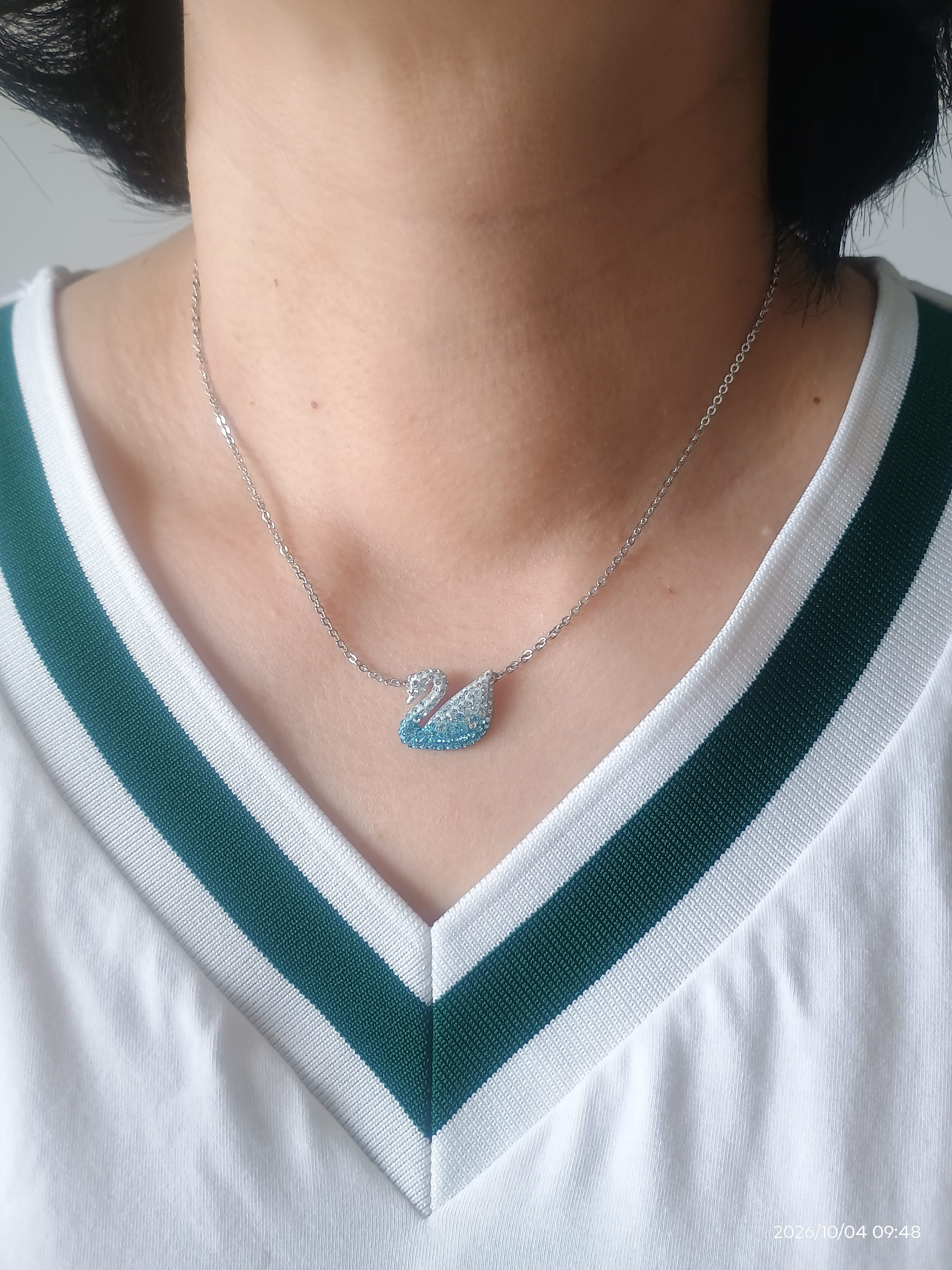 施华洛世奇 SWAN 蓝色渐变天鹅项链女生日礼物女5512095 实拍图