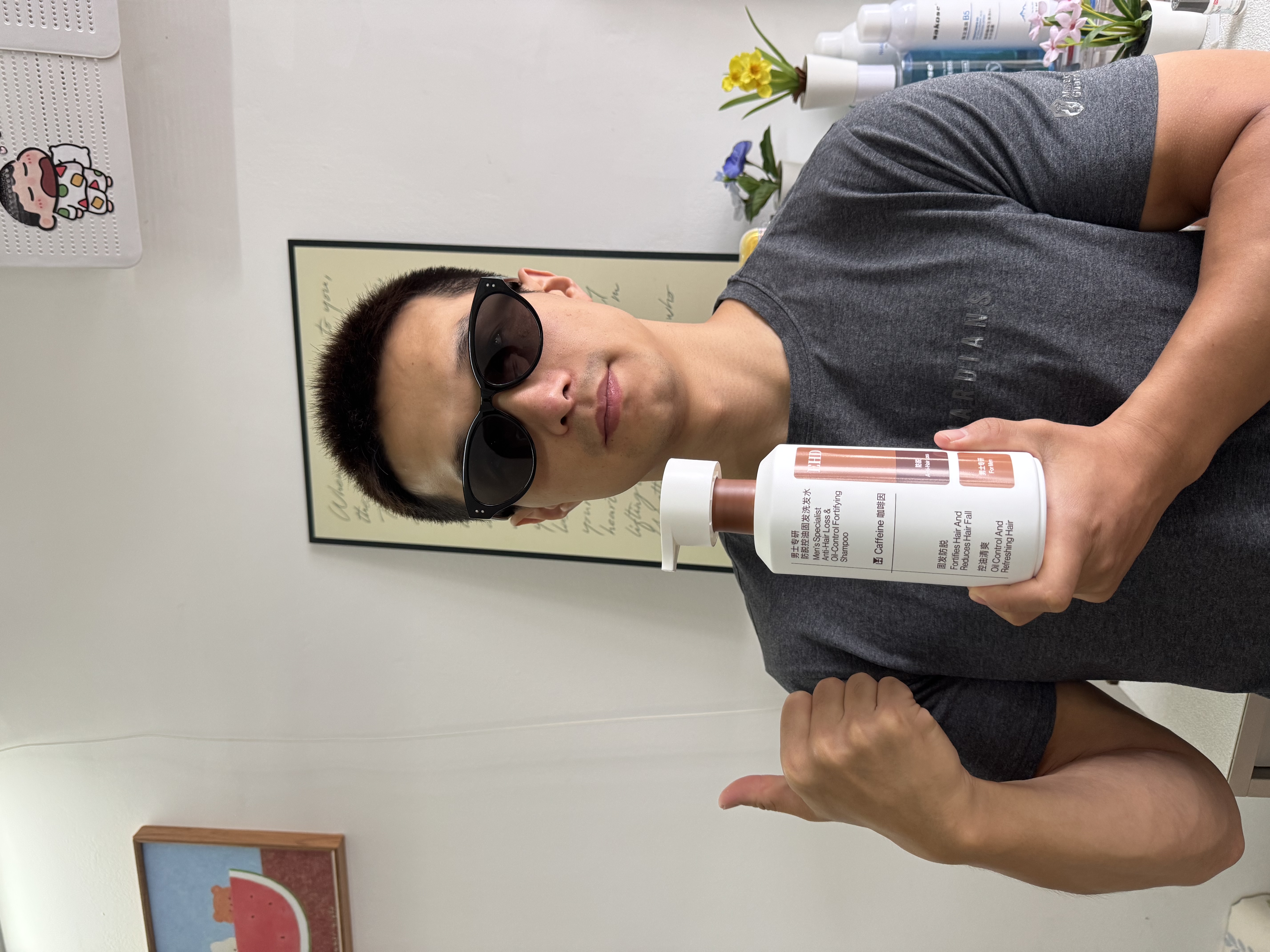 EHD男士专研防脱固发洗发水500ml*2瓶控油蓬松改善油扁塌留香洗发露 实拍图