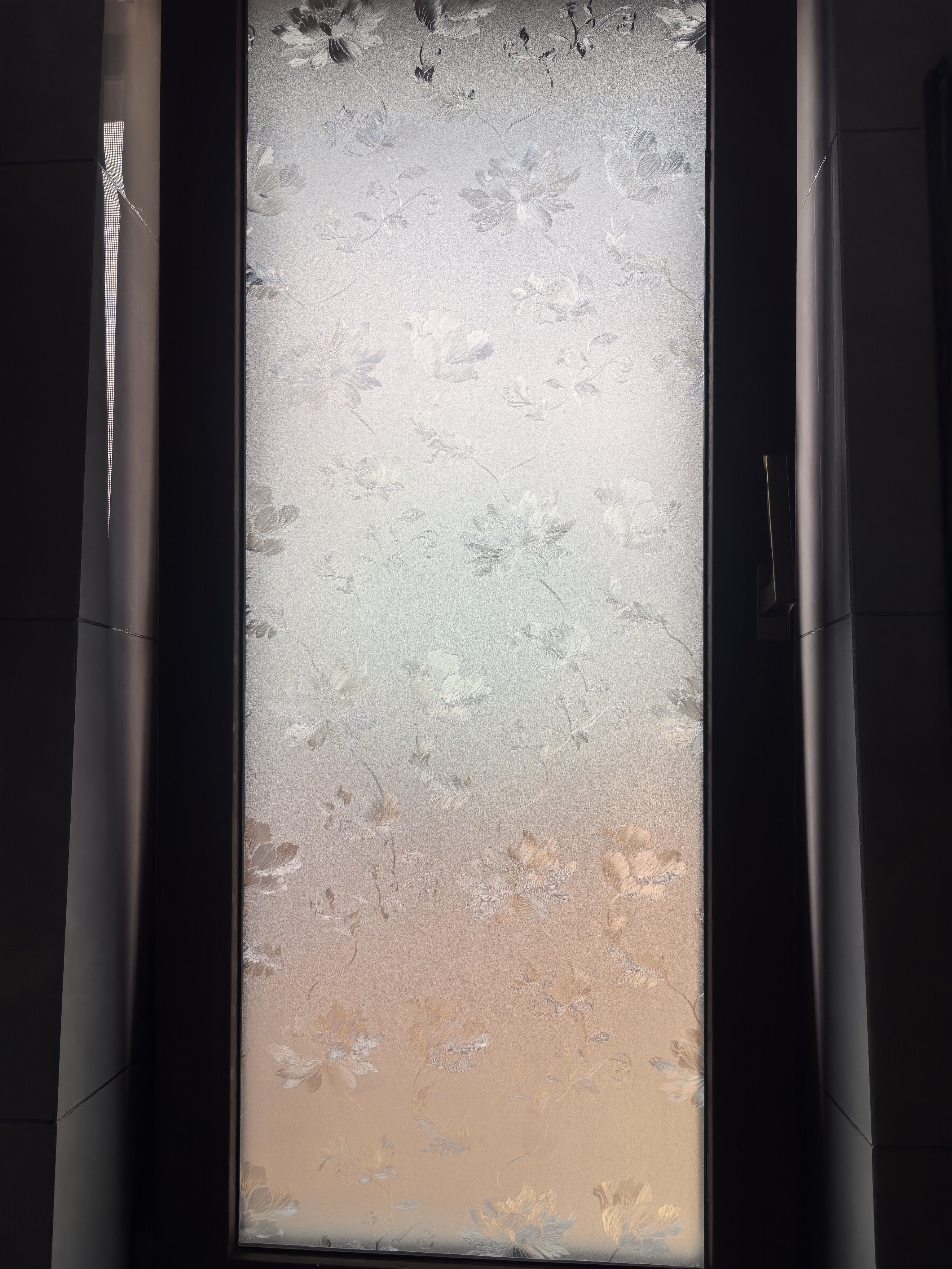 晴画磨砂玻璃贴膜 芙蓉花60*200cm 浴室窗户防窥膜玻璃贴纸透光不透影 实拍图