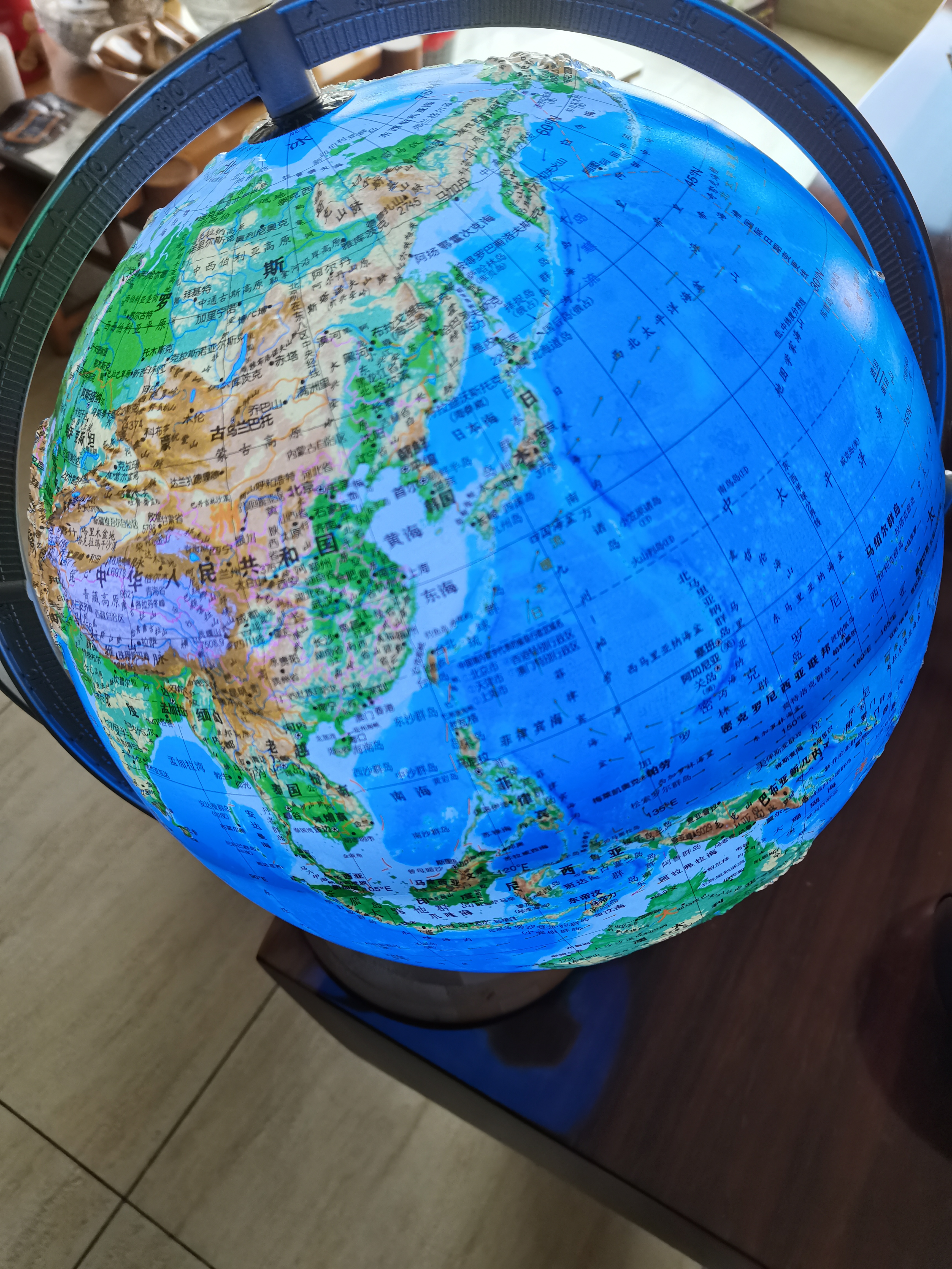 北斗万向浮雕3D立体AR灯光地球仪大号3d立体凹凸生日开学文具六一儿童节男孩女孩礼物高端摆件G8848FW 实拍图