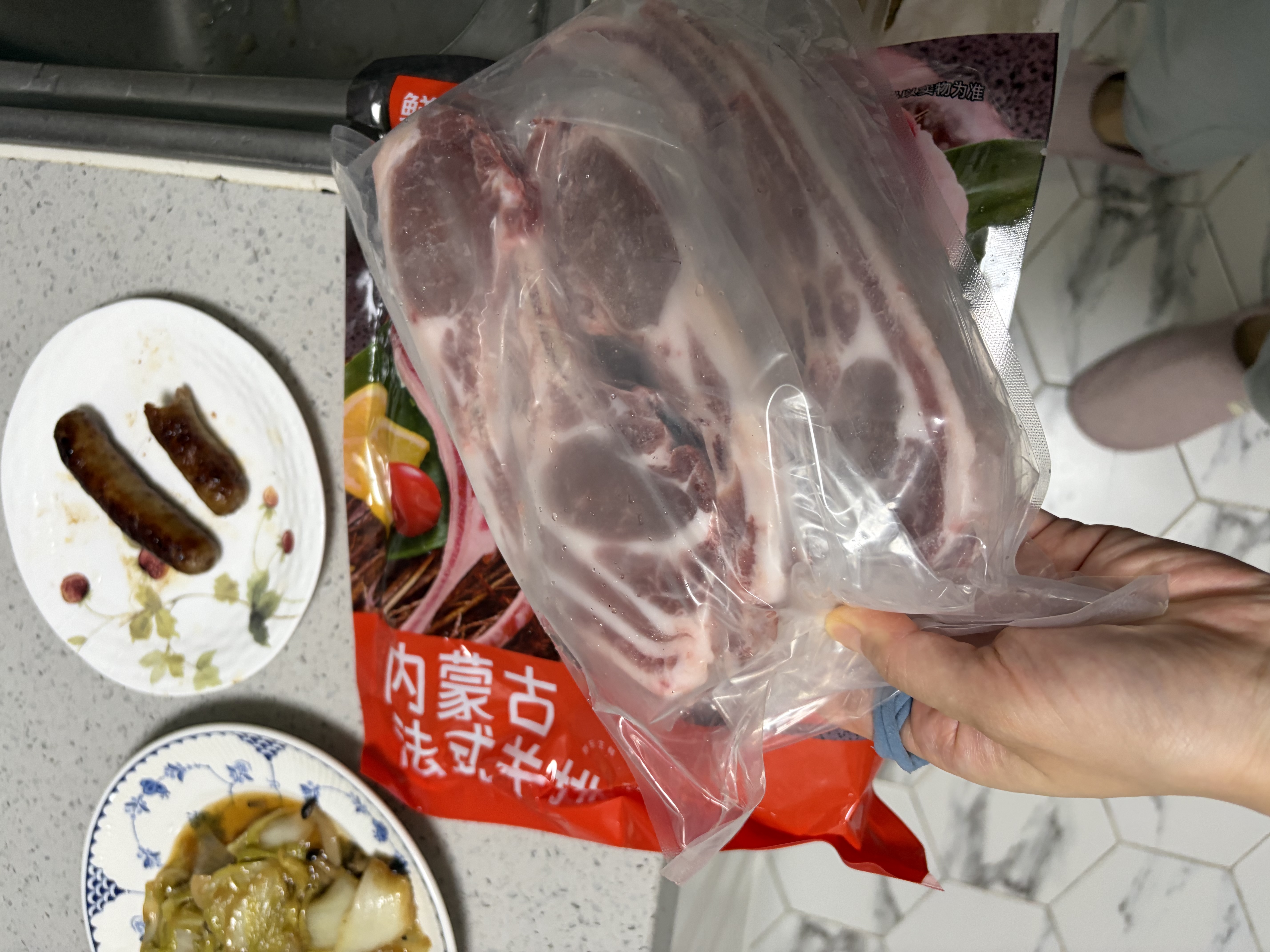 鲜京采惠选 内蒙古原切羔羊法式羊排净重600g 户外烧烤 实拍图