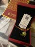 中国黄金（CHINA GOLD）黄金福字金锁项链宝宝套装足金长命平安锁吊坠婴儿金饰周岁礼物 【今/次日达】平安锁项链【红绳】约0.7g 实拍图