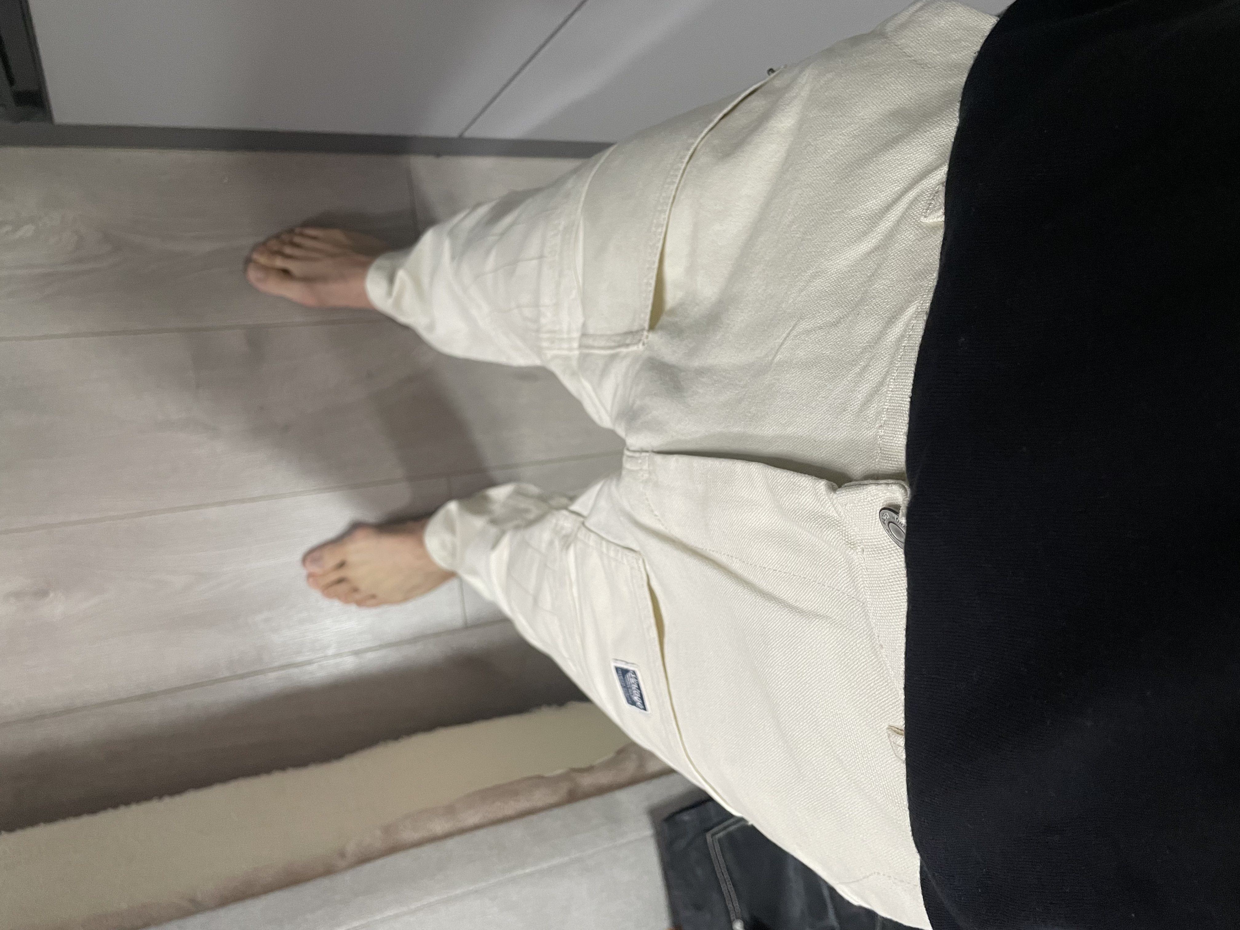 马登工装美式复古做旧宽松米白牛仔裤休闲直筒多口袋伐木工裤男 白色 【vintage复古工装/Baggy宽松垂感休闲裤/硬汉穿搭春秋季】 31 实拍图