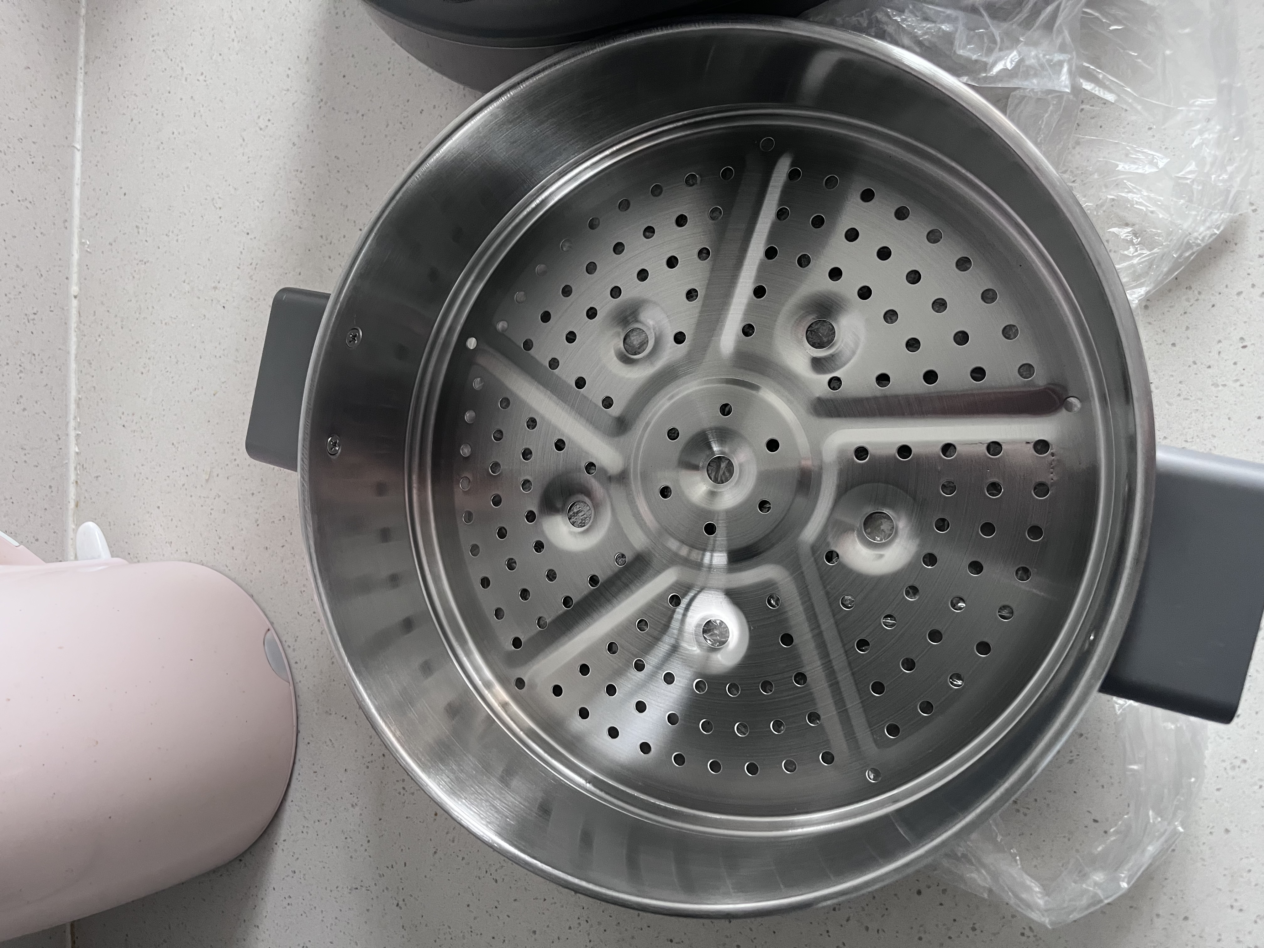 美的（Midea）0氟钛陶电炒锅 电蒸锅 分体式电煮锅蒸煮炒多功能一体4.3L炒菜专用锅电火锅 煎锅 HCG2818S配蒸笼 实拍图