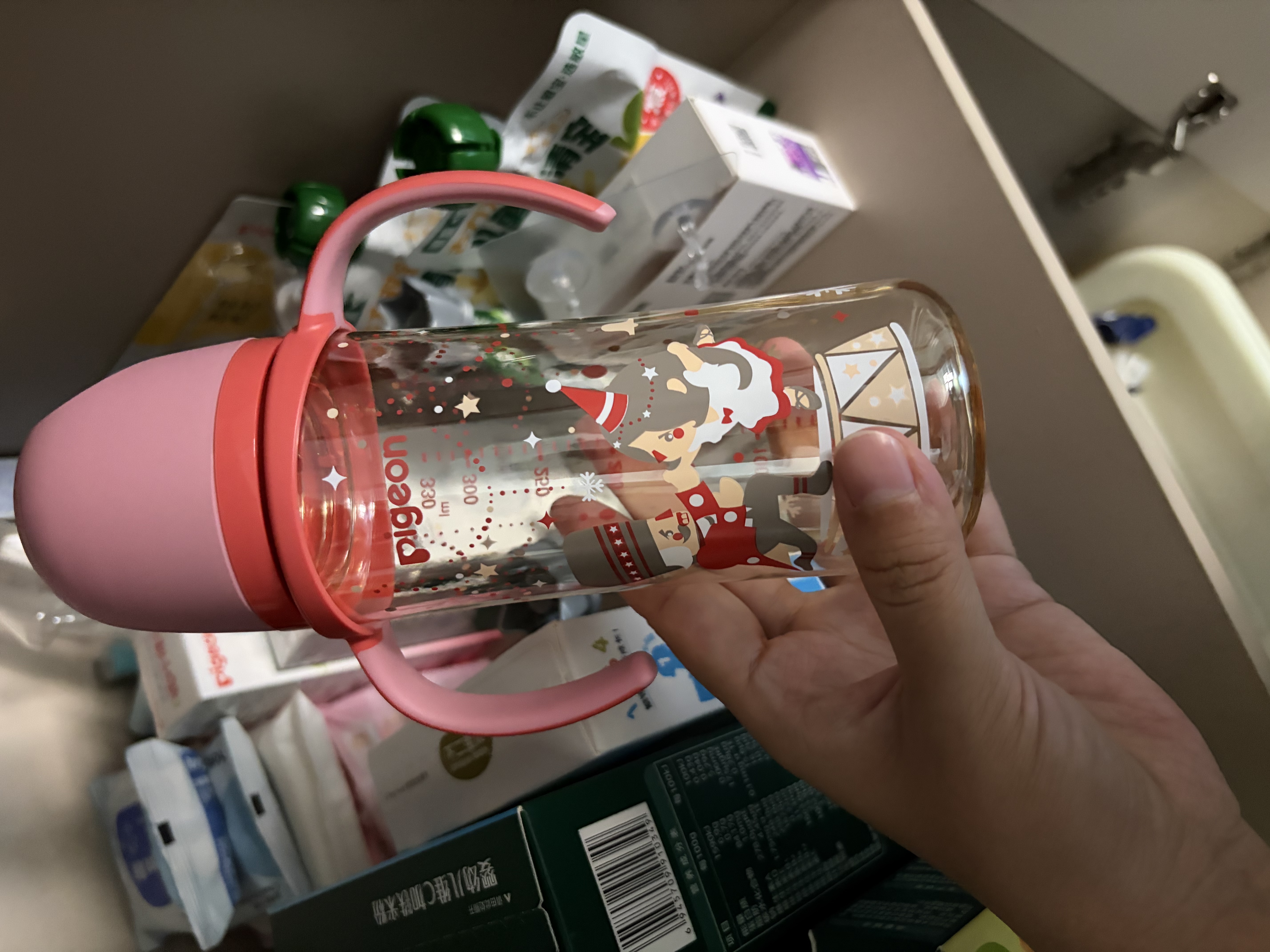 贝亲（Pigeon）PPSU双把手防胀气奶瓶330ml 胡桃夹子 LL号奶嘴 9月+ AA224 实拍图