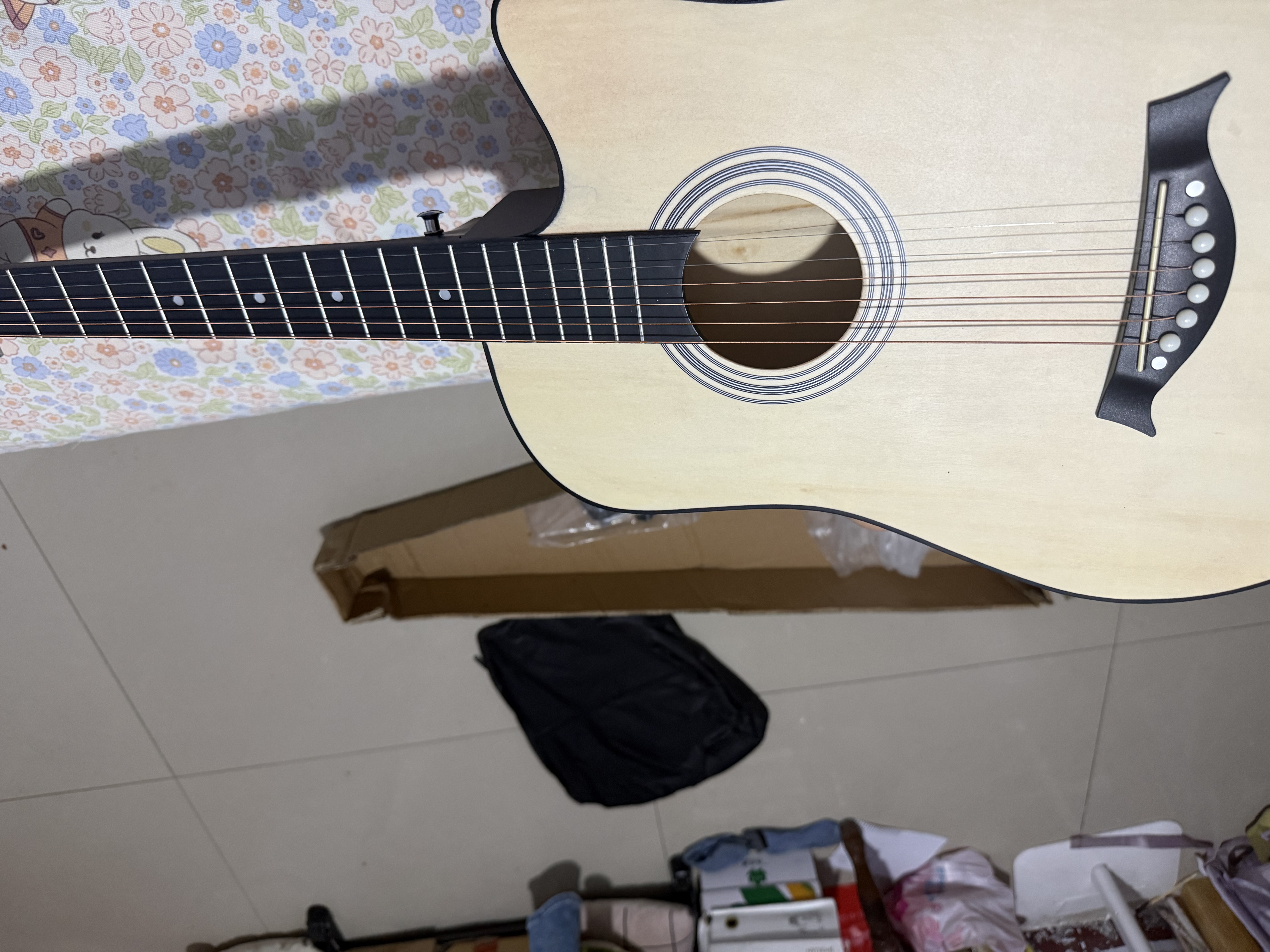 维卡斯（WEIKASI）民谣吉他初学者木吉他单板新手入门练习琴guitar吉它学生男女乐器 38英寸原木色+礼包【初学推荐】 实拍图