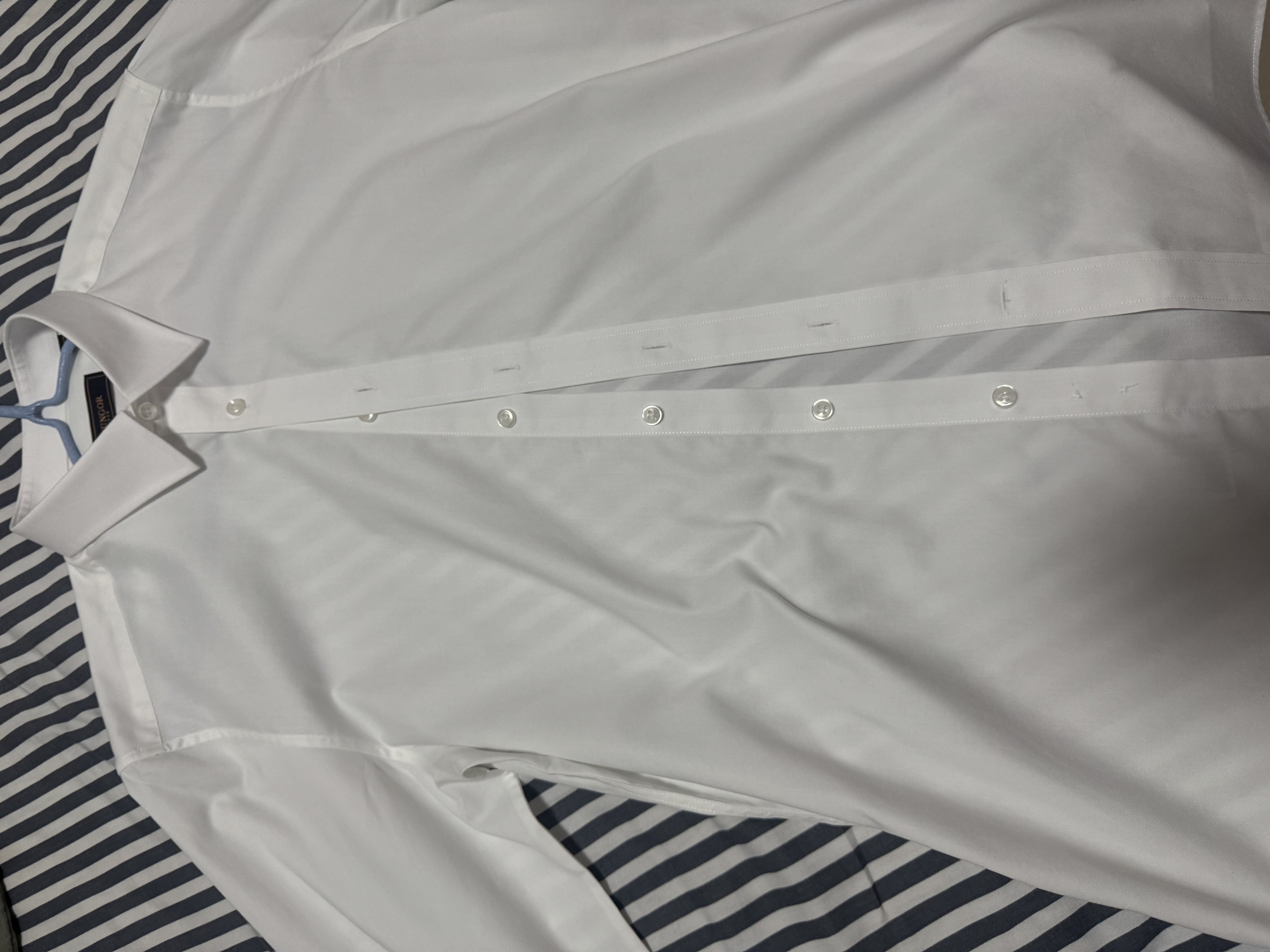 雅戈尔【免烫】长袖衬衫男DP免烫衬衫棉质面料抗皱易打理新品新款 白色GLDP109890BJA 41 实拍图