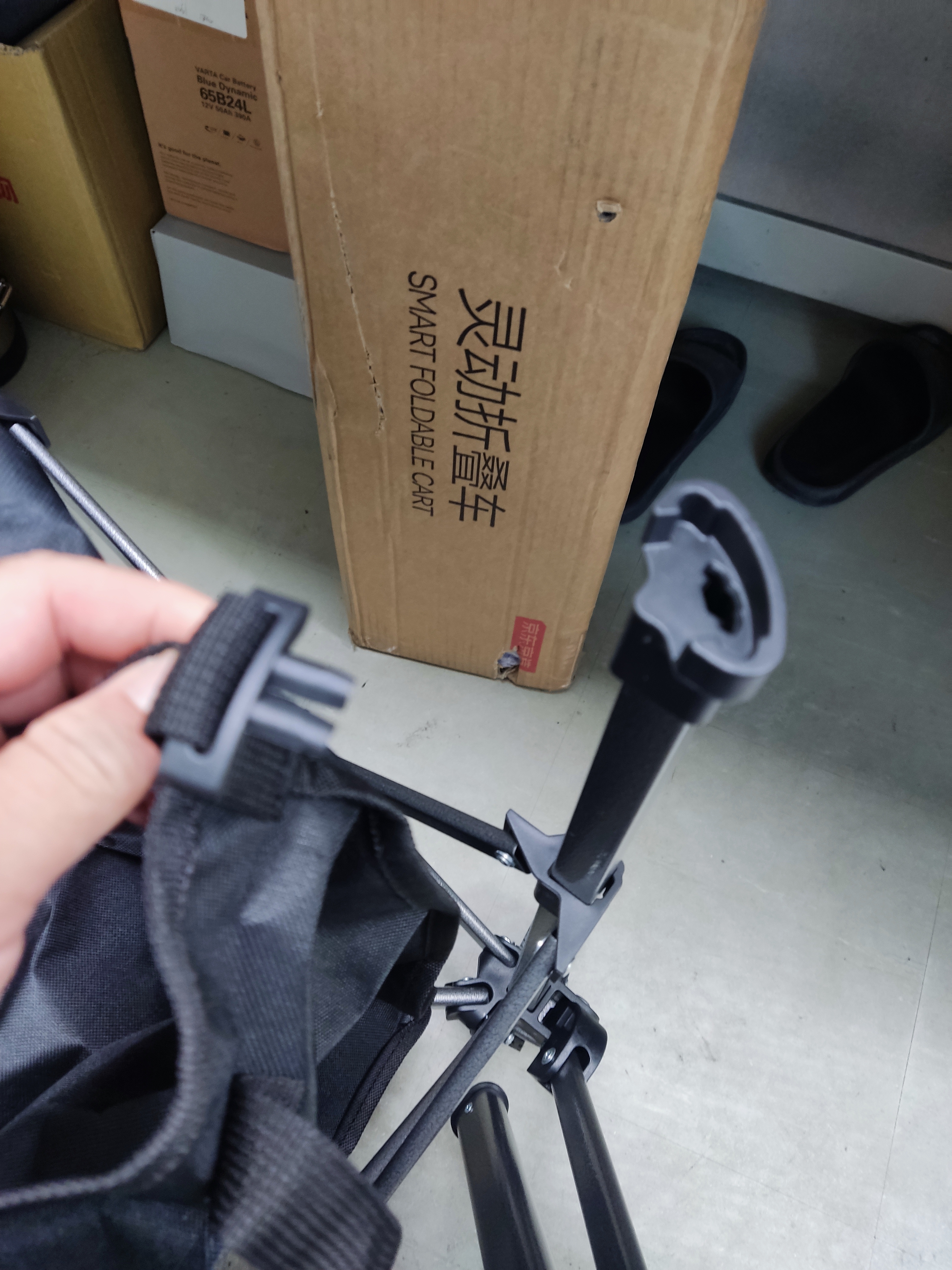 京东京造 灵动购物车小推车户外露营车折叠推车买菜快递小拉车拖车紫色 实拍图