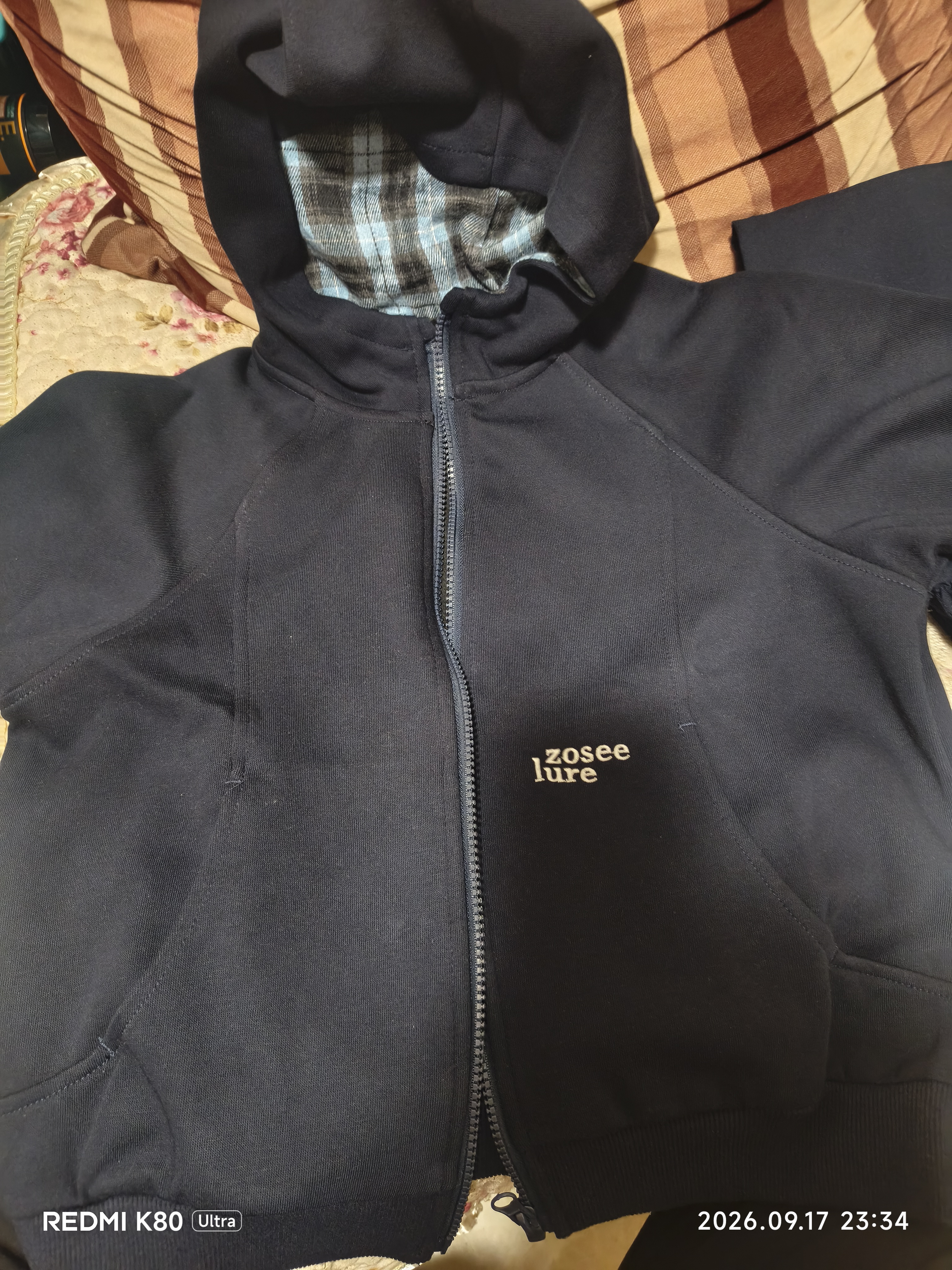 左西童装男童卫衣2026秋款外套连帽儿童开衫大童休闲上衣 藏青色 130 实拍图