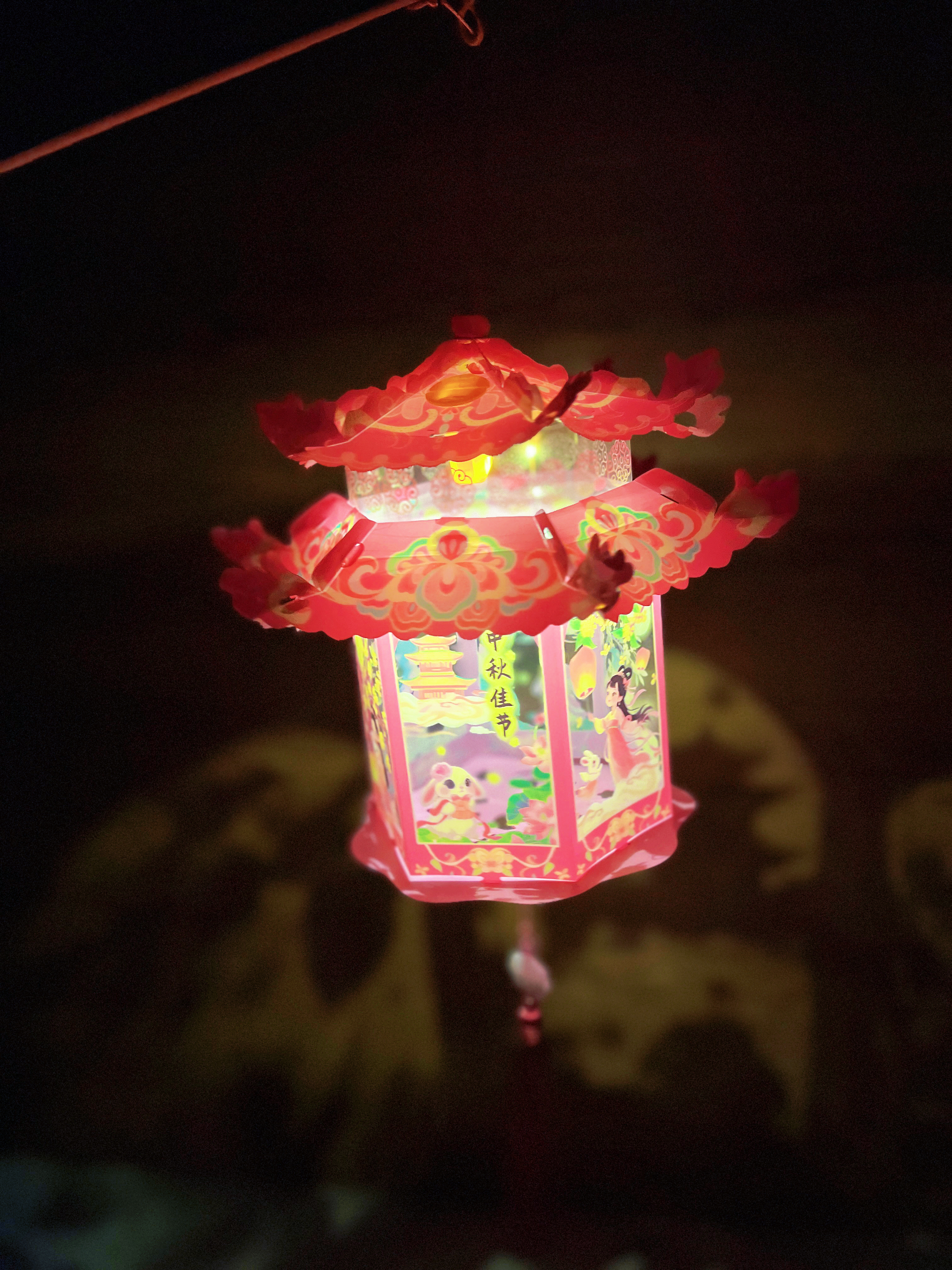 演绎中秋灯笼儿童diy手工制作材料幼儿园中秋节手提兔子花灯宫灯装饰 实拍图