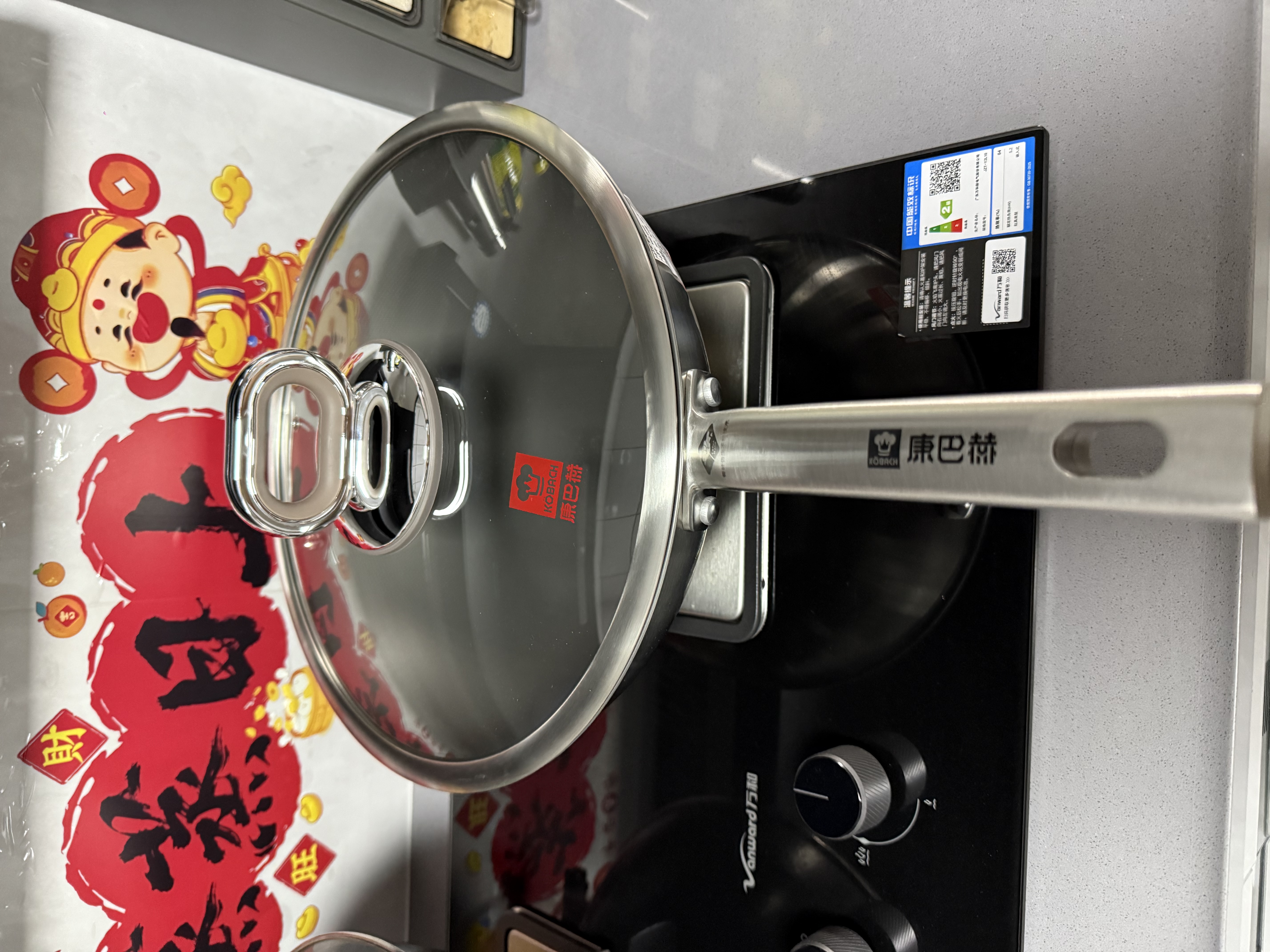 康巴赫炒锅真钛无涂层不粘锅家用食品级316不锈钢炒菜锅电磁炉燃气灶用 【超国标一级不粘】真钛0涂层炒锅  34cm 实拍图