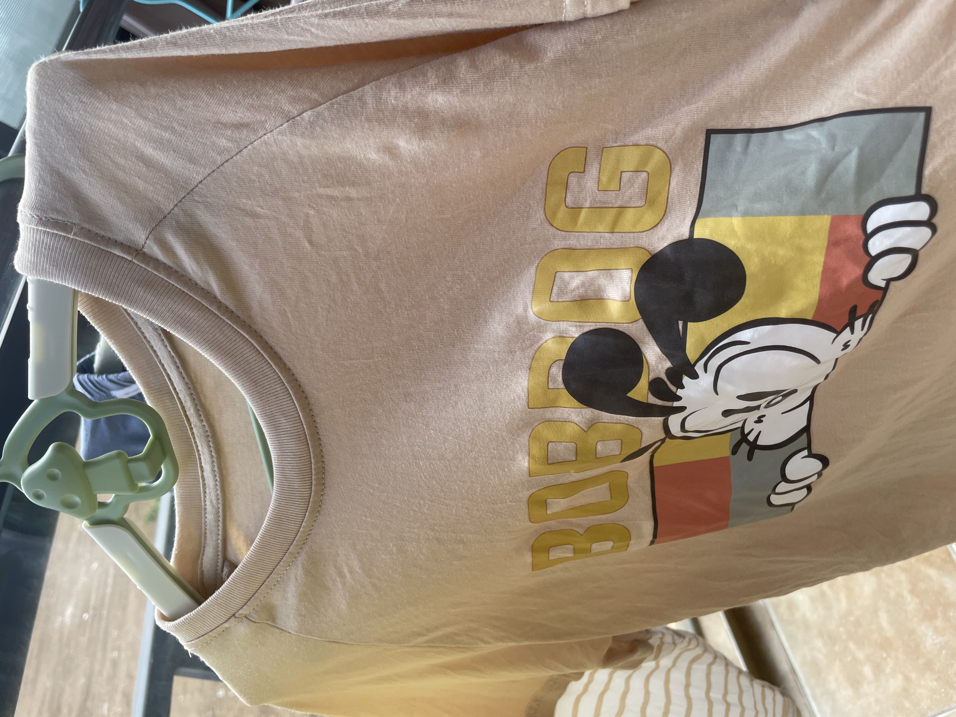 巴布豆儿童长袖t恤宝宝纯棉打底衫男童春秋衣服宽松百搭幼童装假两件 卡其 方框巴布 110 实拍图