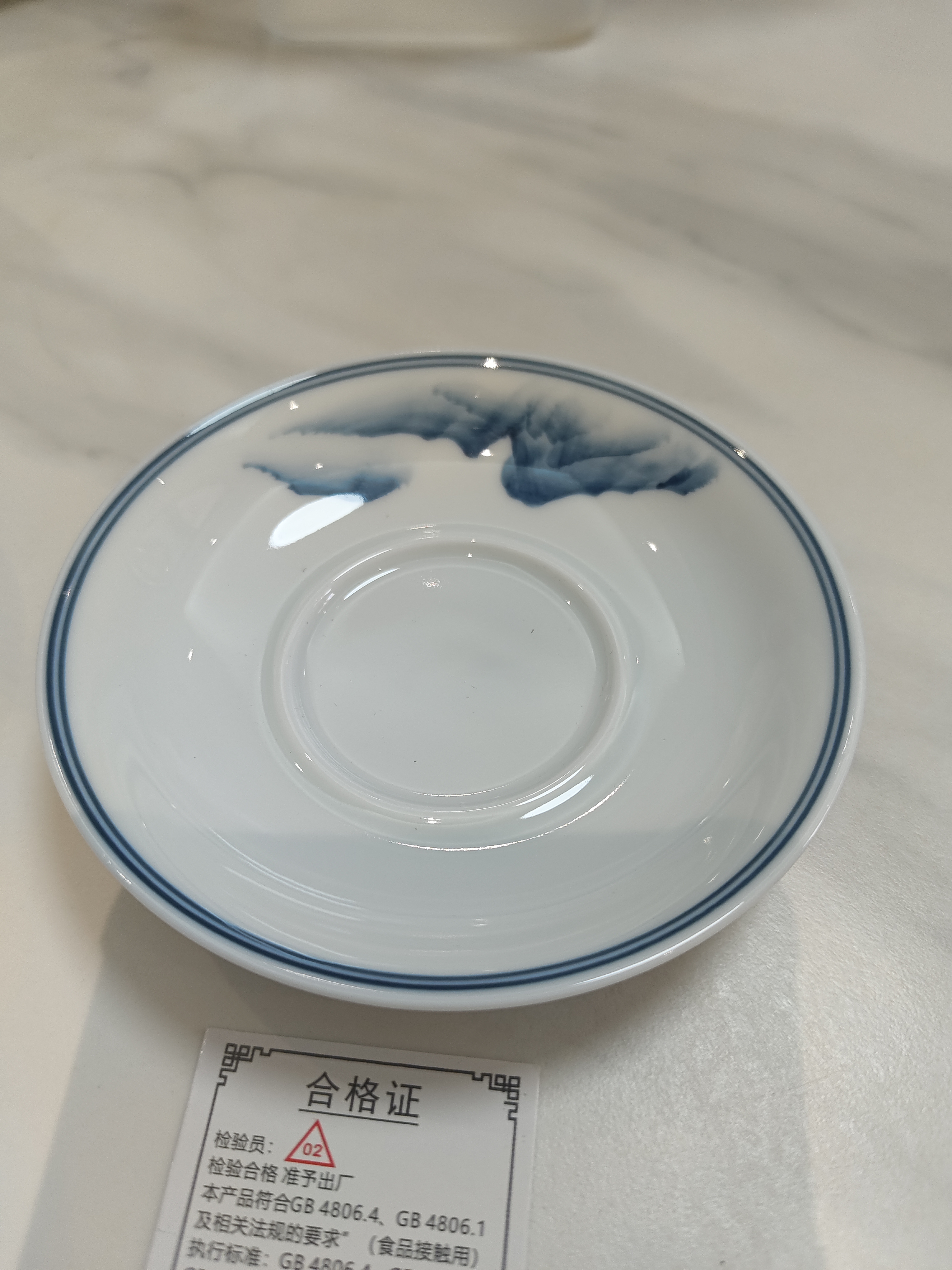 MULTIPOTENT茶具三才盖碗手绘青花山水薄胎瓷泡茶碗伴手礼物中秋礼物 实拍图