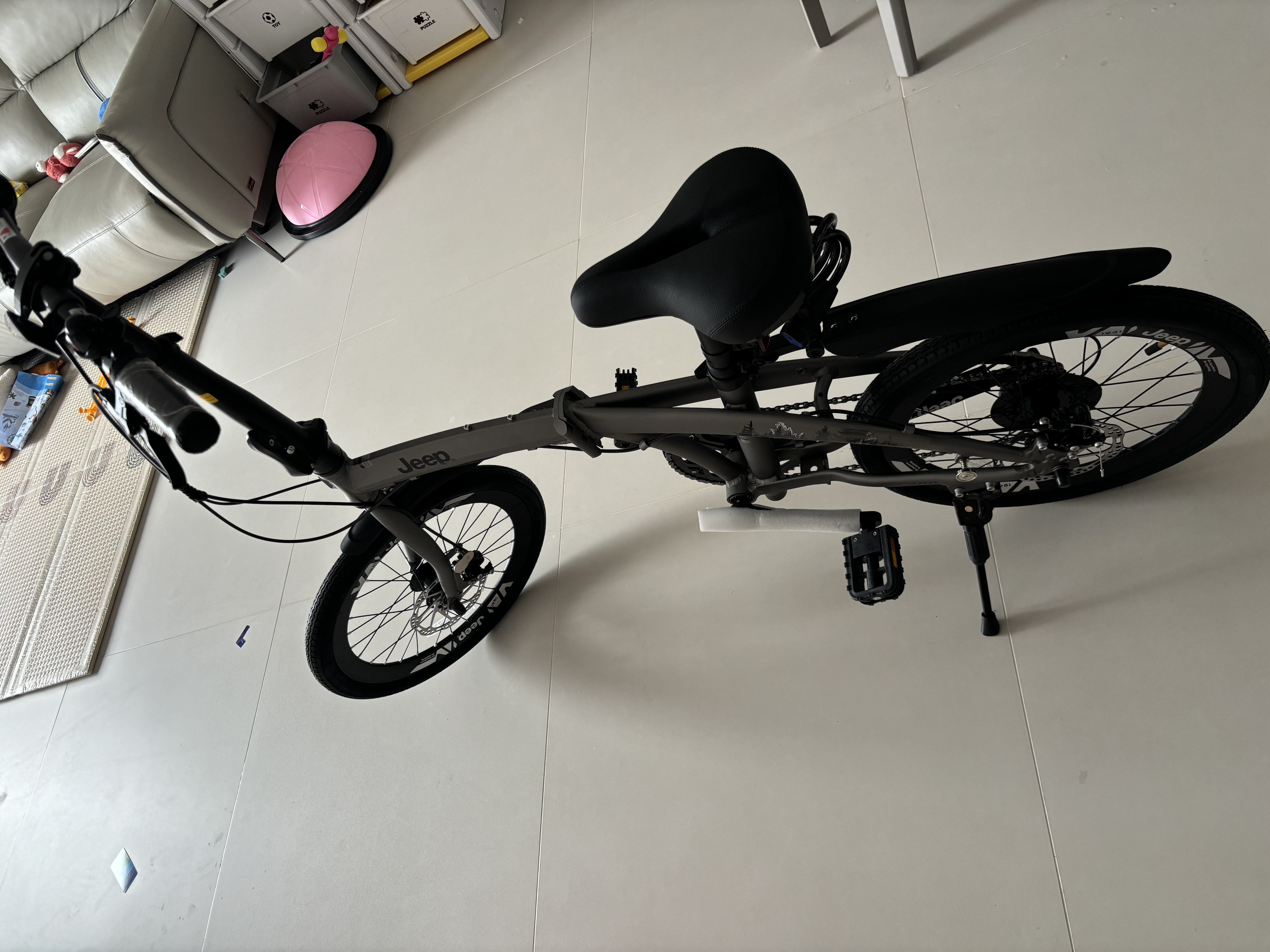 JEEP吉普折叠自行车带娃母子车20寸男女城市通勤折叠车亲子车-爱L200 石墨灰【经典款+全国7大仓就近发货】 20寸（建议身高145-185CM） 7速 实拍图