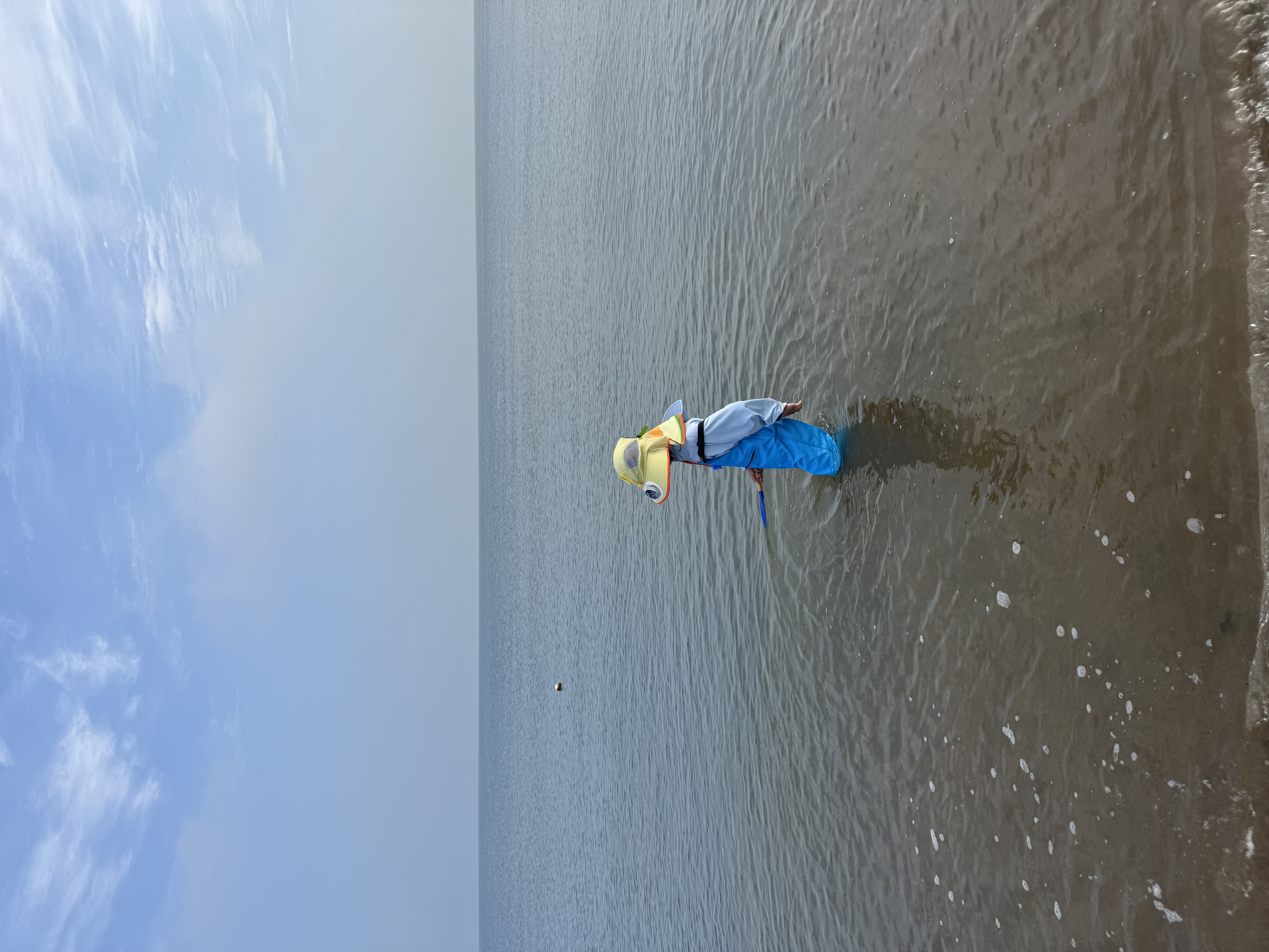 神鲨天蓝色儿童下水裤连体裤赶海衣服防水裤涉水服雨裤玩水玩沙赶海服 实拍图