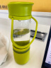 茶花水杯玻璃杯便携密封带盖防漏玻璃杯子办公室男女士运动过滤水杯 绿色1个 500ML 晒单实拍图