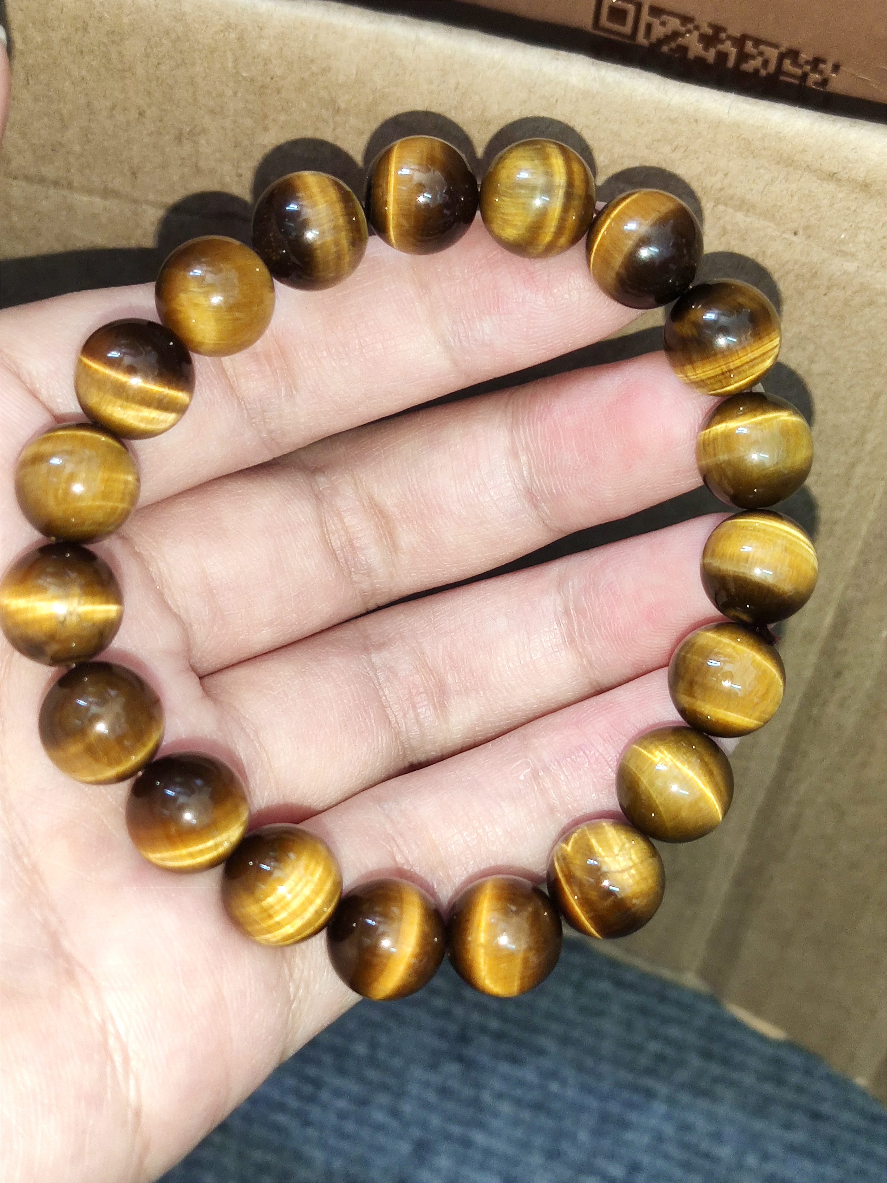 石玥珠宝精品10mm天然黄虎眼石手串虎睛石转运珠手链男女士款 水晶玛瑙  实拍图