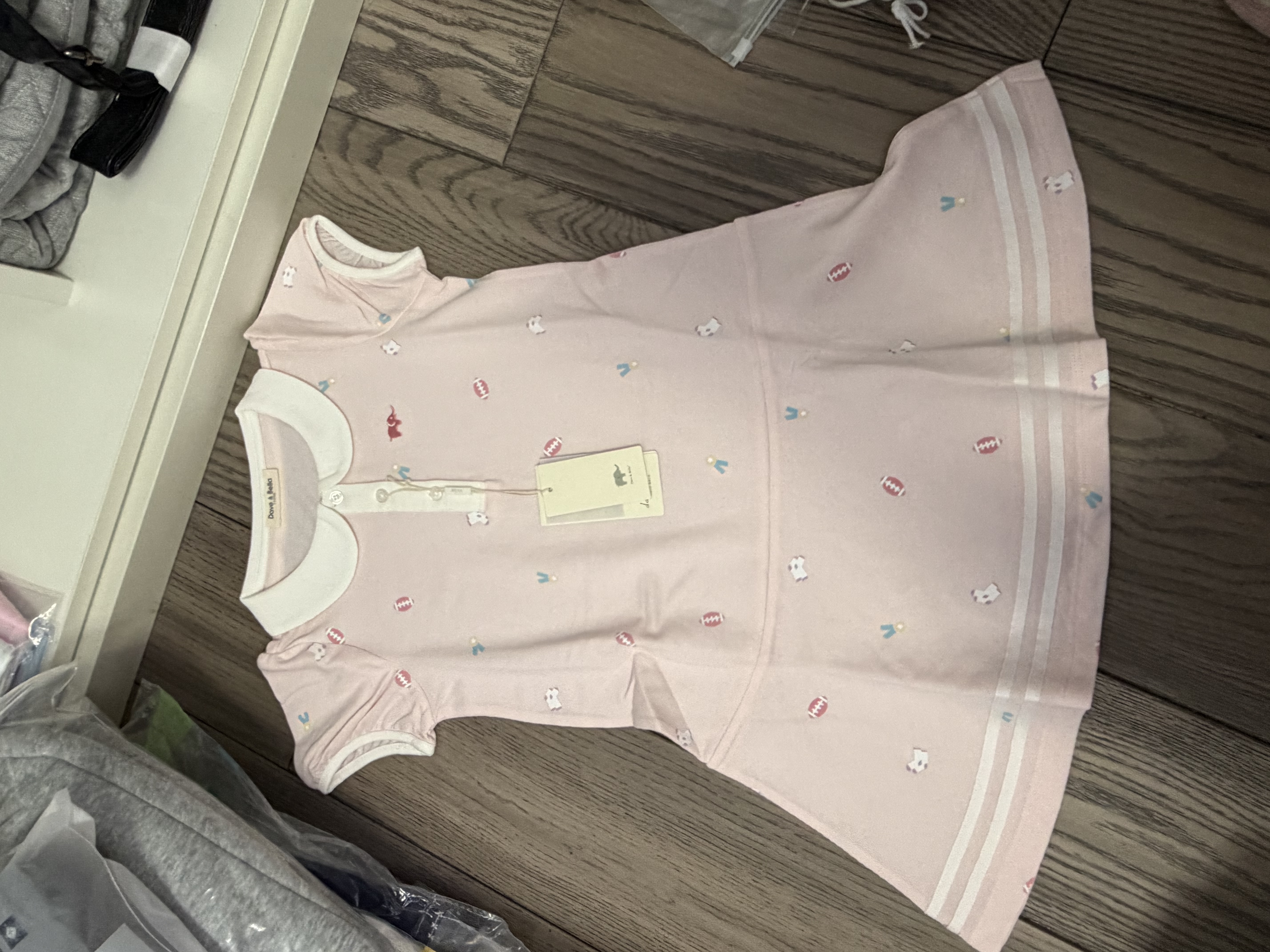 戴维贝拉（DAVE＆BELLA）汽水棉儿童裙子女童连衣裙公主裙女孩夏装婴儿夏季宝宝运动服 粉色 110 cm（建议身高100-110cm） 实拍图