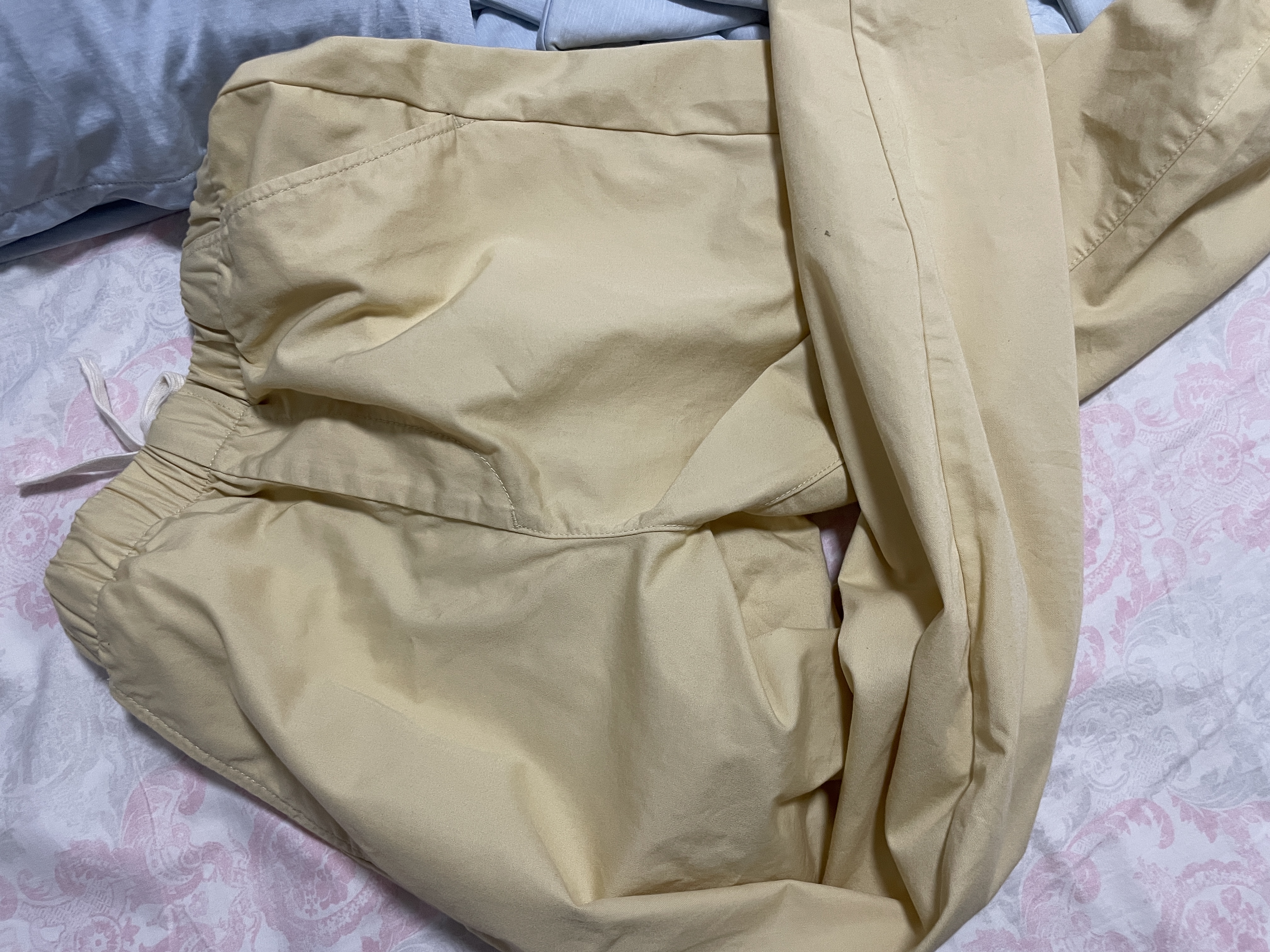 MUJI 女式 棉水洗 轻便 锥形裤 裤子女款女装26年春季长裤BE1W5A6S 黄色 S (155/62A) 实拍图