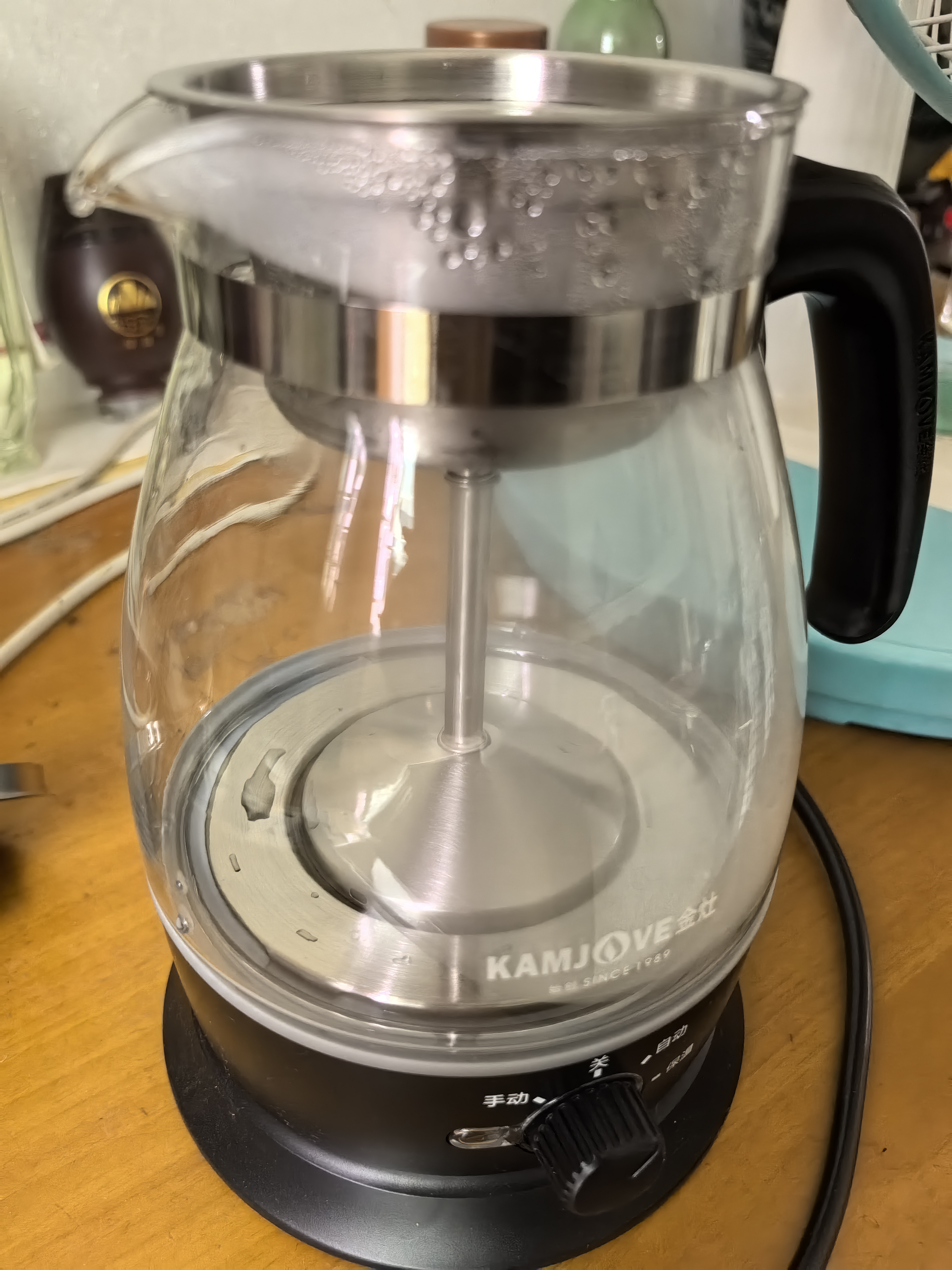 金灶（KAMJOVE） 养生壶煮茶器喷淋式煮茶炉白茶壶黑茶壶办公室家用蒸汽煮茶壶1L 黑色 1L 实拍图