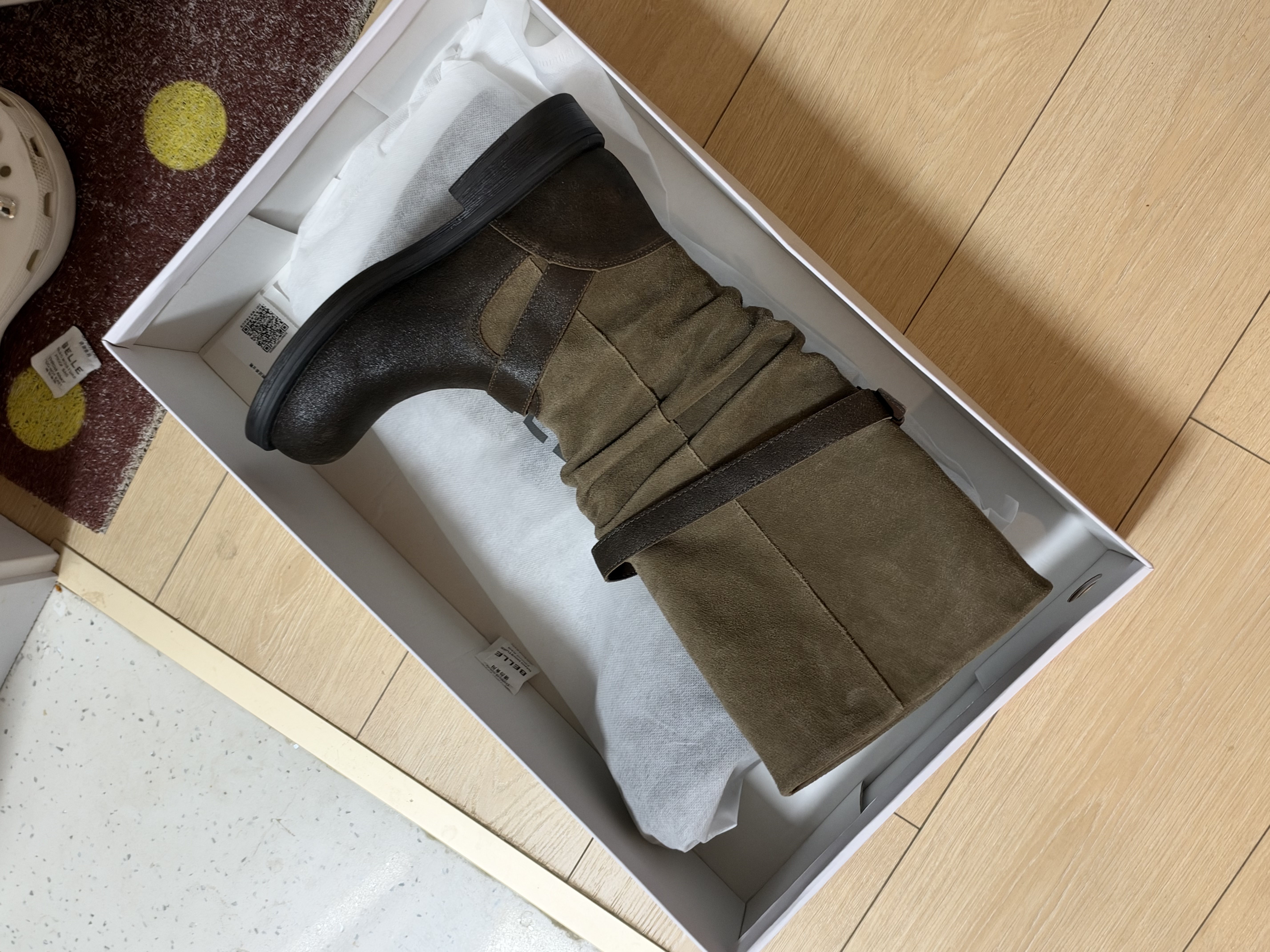 百丽章若楠同款漫野西部靴女26冬新商场牛皮堆堆靴骑士靴G4Y1DDG6预售 棕色-长筒（牛皮材质） 【章若楠同款】 39 (245mm) 实拍图