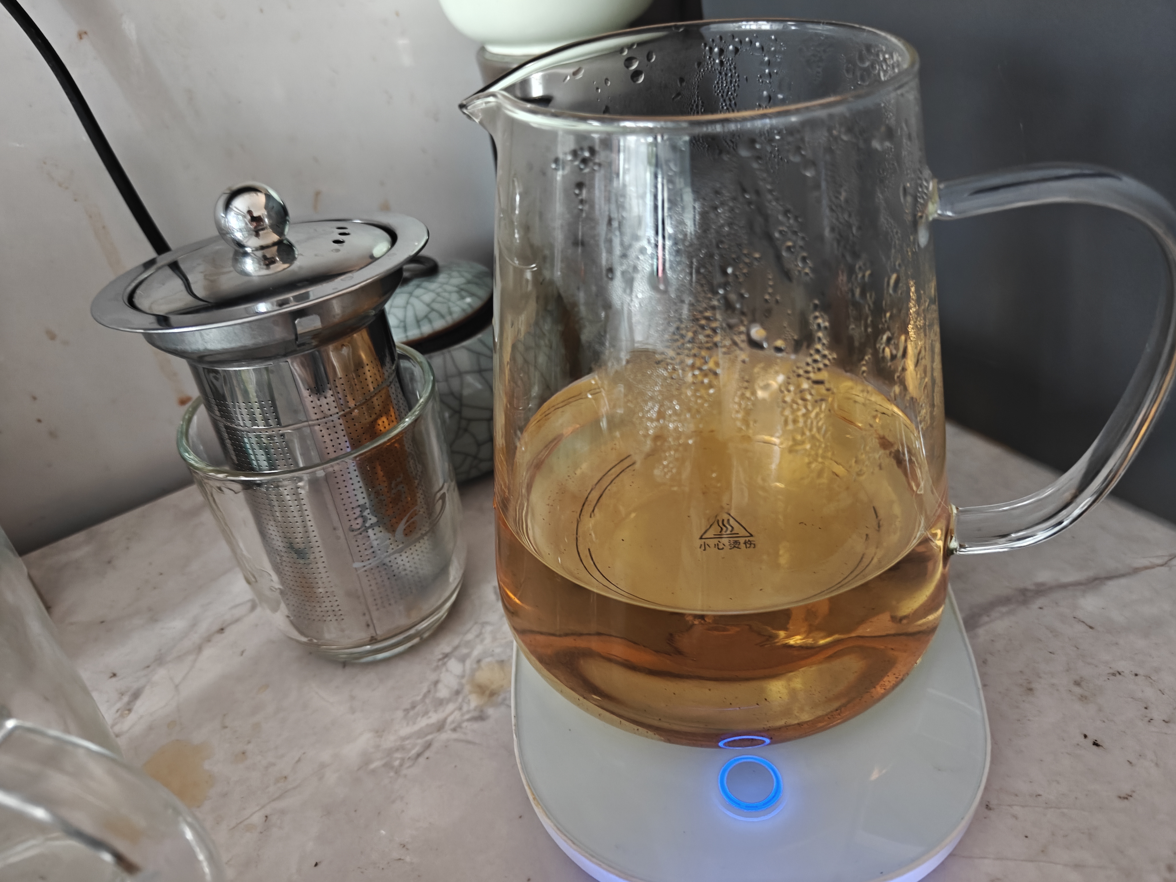 暮云泡茶壶加厚玻璃茶壶大容量办公室茶具养生高硼硅耐高温 950ml 实拍图