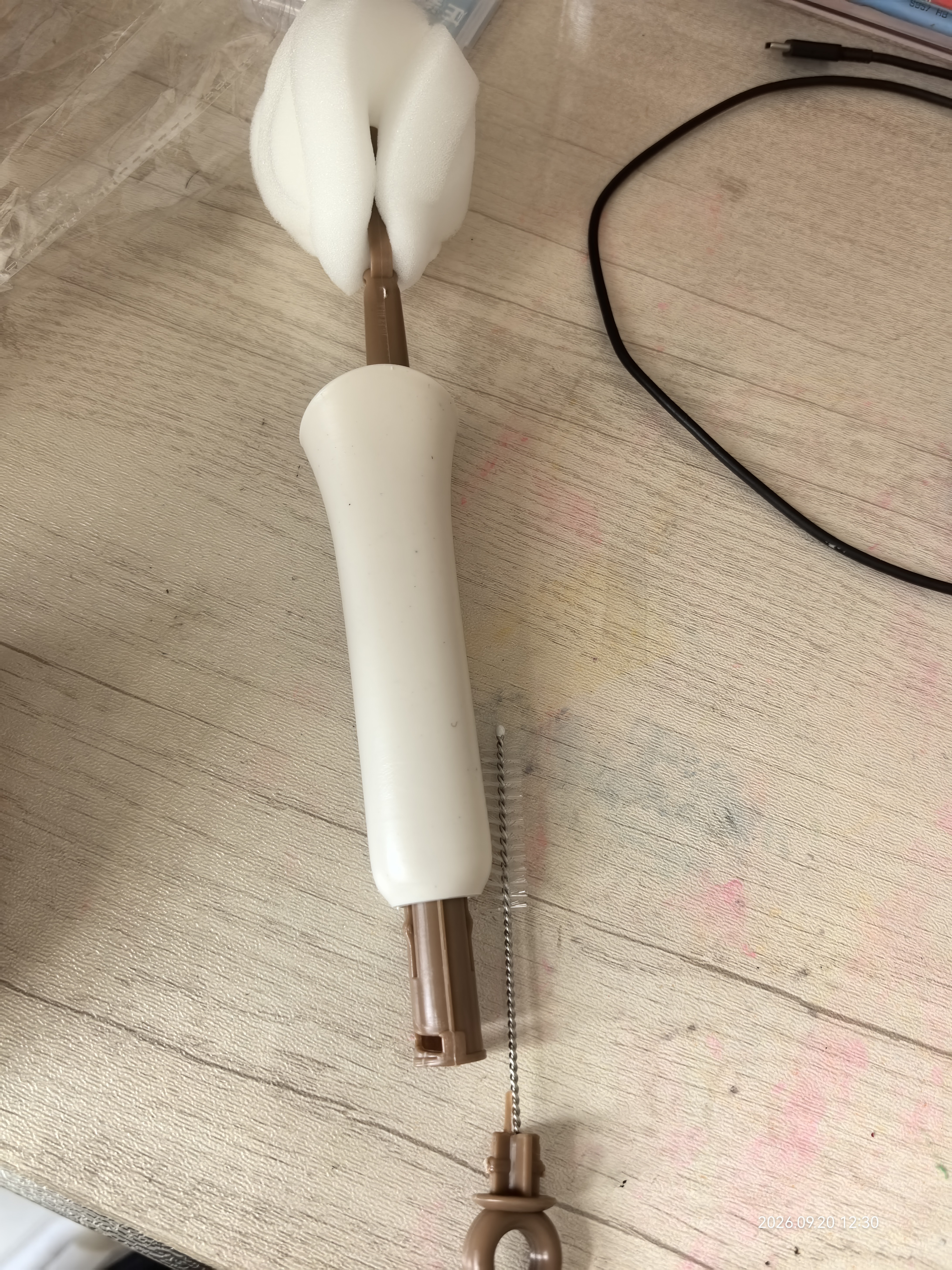 挤水杯刷长柄家用洗杯子杯盖保温杯专用吸管刷子无死角清洗神器 奶咖色/1个推拉挤水/吸管刷二合一 实拍图