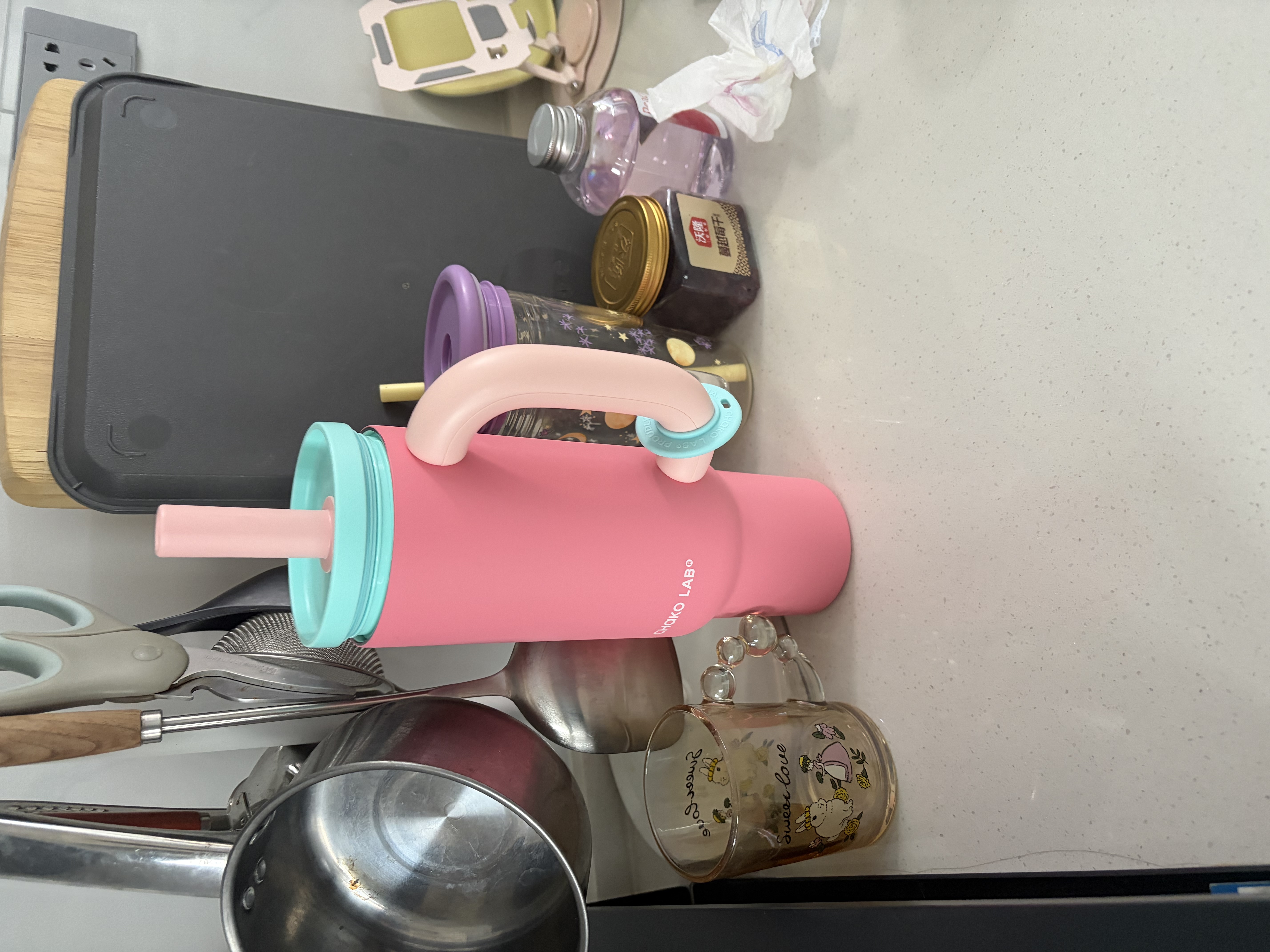 chakolab秋冬强效保温大容量儿童保温杯室霸王杯不锈钢吸管新款巨无霸杯 实拍图