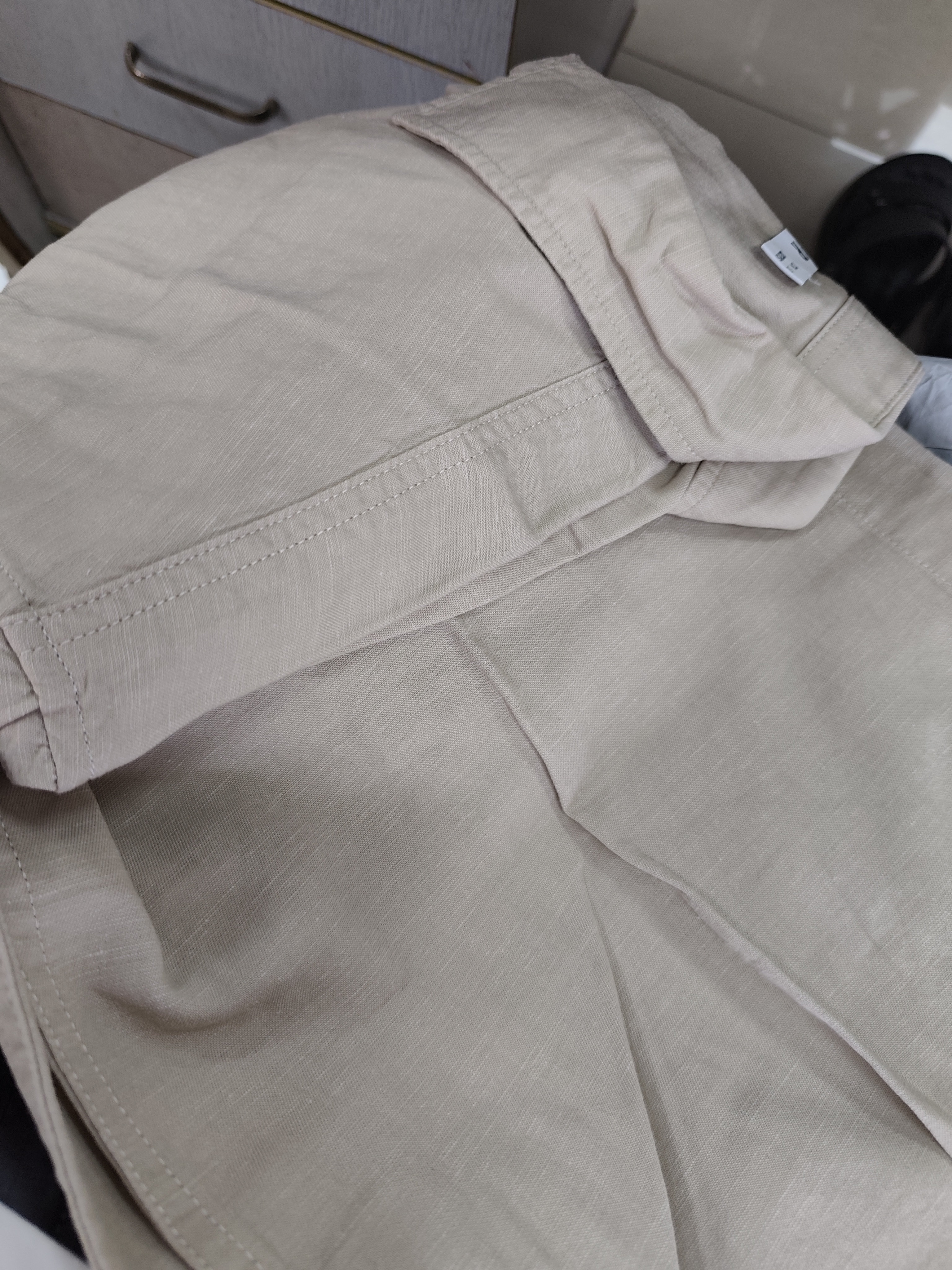 森马（Semir）棉麻衬衫丨 短袖衬衫男夏季新款白色休闲上衣小宽松含亚麻外套 实拍图