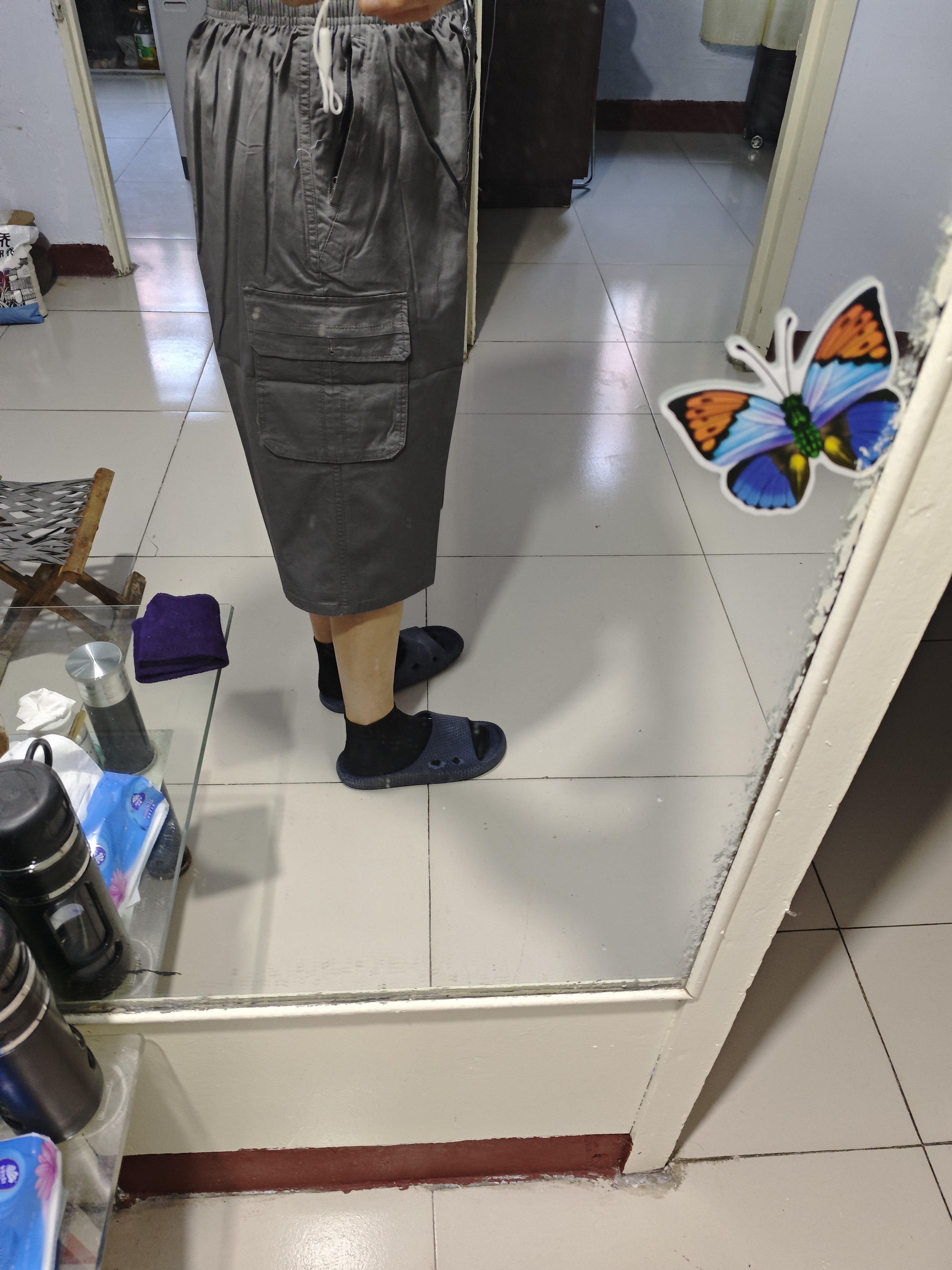 中老年男士七分裤夏季中年人纯棉短裤宽松外穿7分爸爸马裤大裤衩 深灰色 3XL 建议145-165斤 实拍图