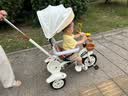 儿童三轮车婴儿手推车幼儿脚踏车1-3-5岁小孩童车自行车 彩虹棕 钛空轮 全蓬款 实拍图