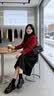 欧迪惠（Oudihui）2026年新款春秋连衣裙女装小香风红色外套衣服穿搭半身裙子女套装 红色外套+黑色裙 S 建议80-95斤 实拍图