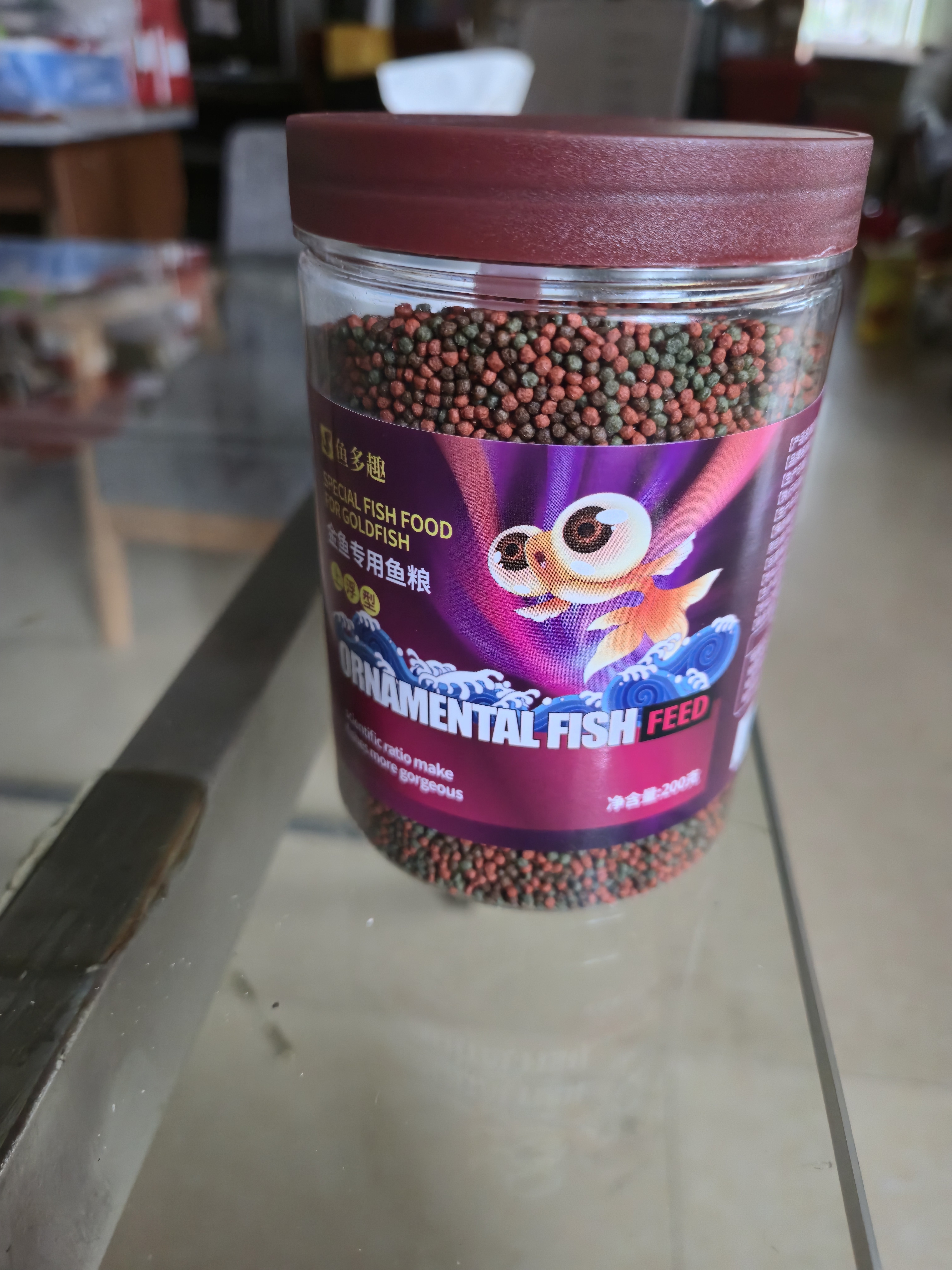 鱼多趣 金鱼专用鱼粮200g 上浮型观赏鱼草金鱼冷水鱼粮 通用小颗粒  实拍图