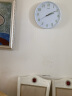 Tazxin 挂钟夜光客厅挂墙上卧室创意静音家用现代简约免打孔石英时钟表 夜光+白边白面 14英寸(35厘米) 实拍图