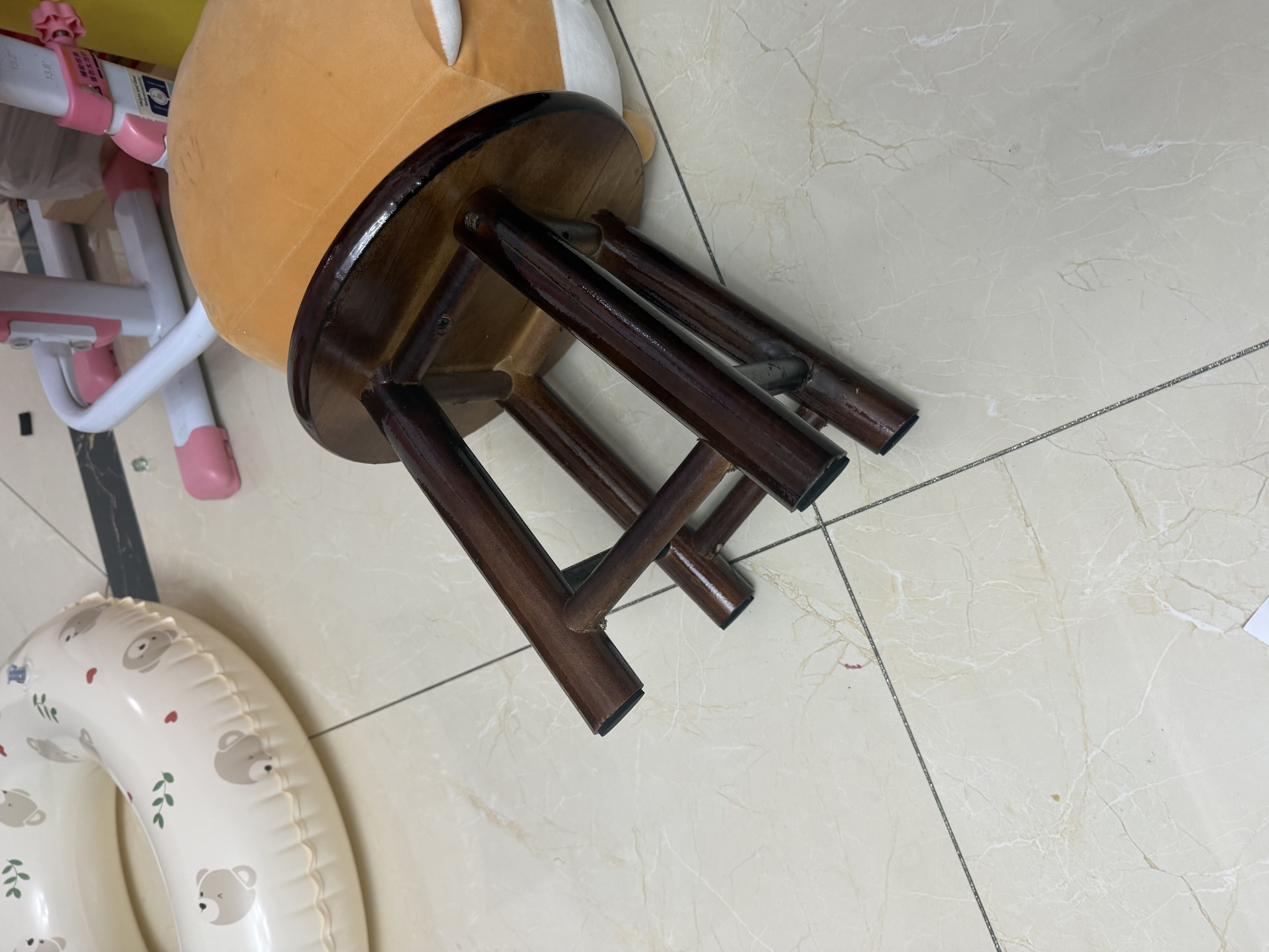 华音轩实木小凳子家用矮凳原木板凳卫生间小凳子简约小圆凳客厅木头凳子 实拍图