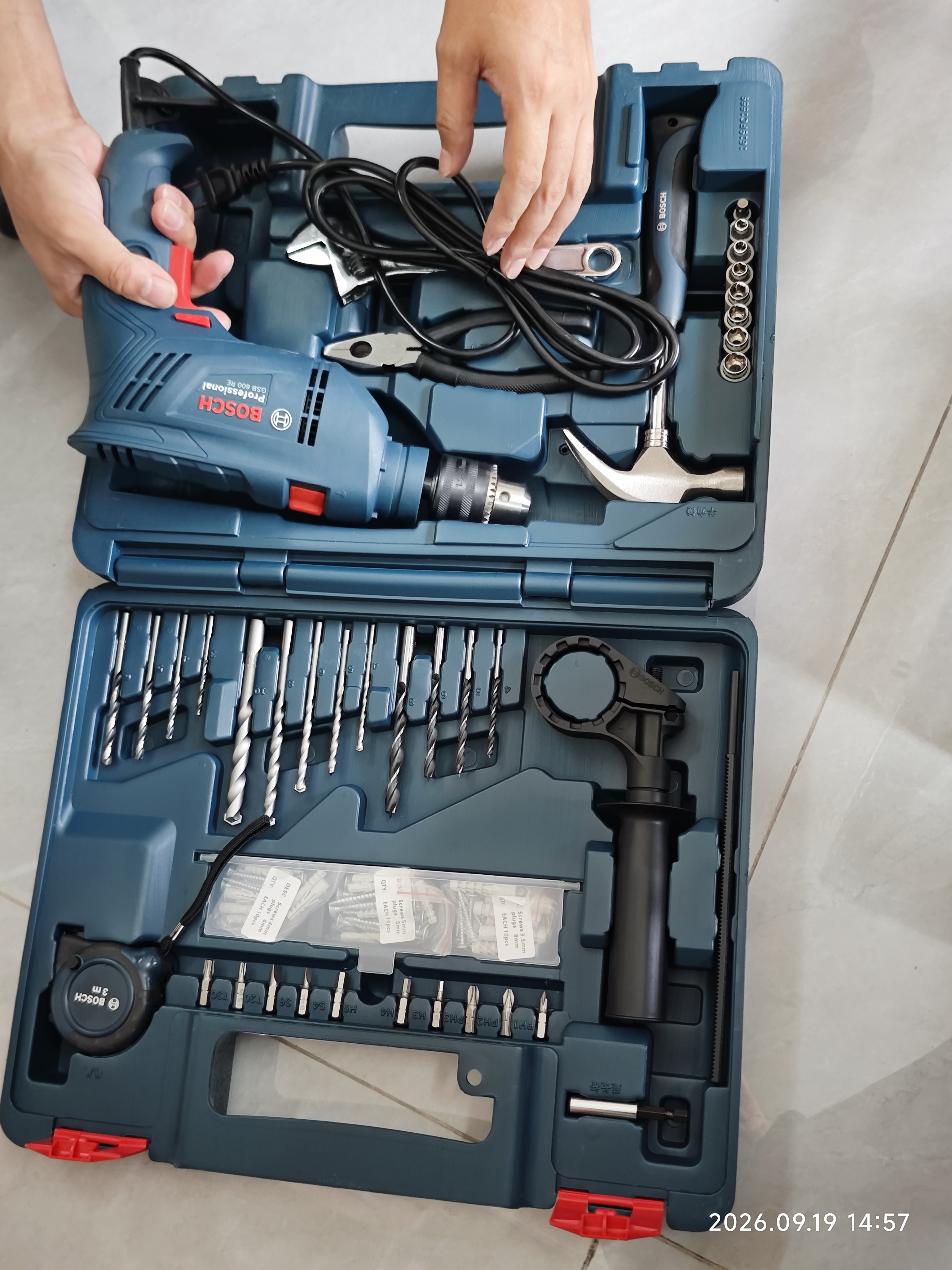博世（BOSCH）手电钻600瓦冲击钻家用工具套装钻墙打孔多功能升级款 GSB600RE 实拍图