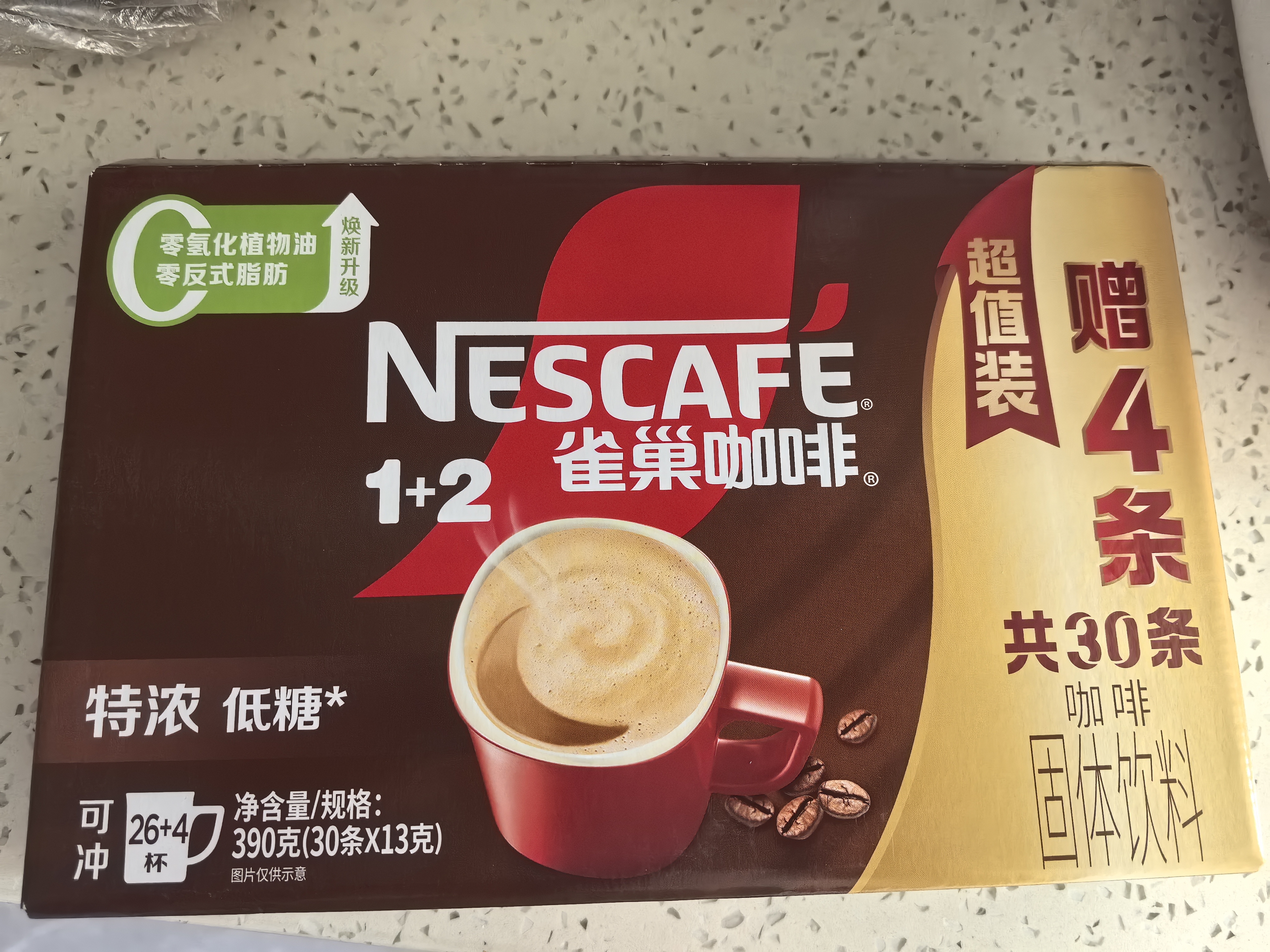 雀巢（Nestle）【樊振东同款】1+2特浓低糖*速溶咖啡三合一冲调饮品30条390g 实拍图