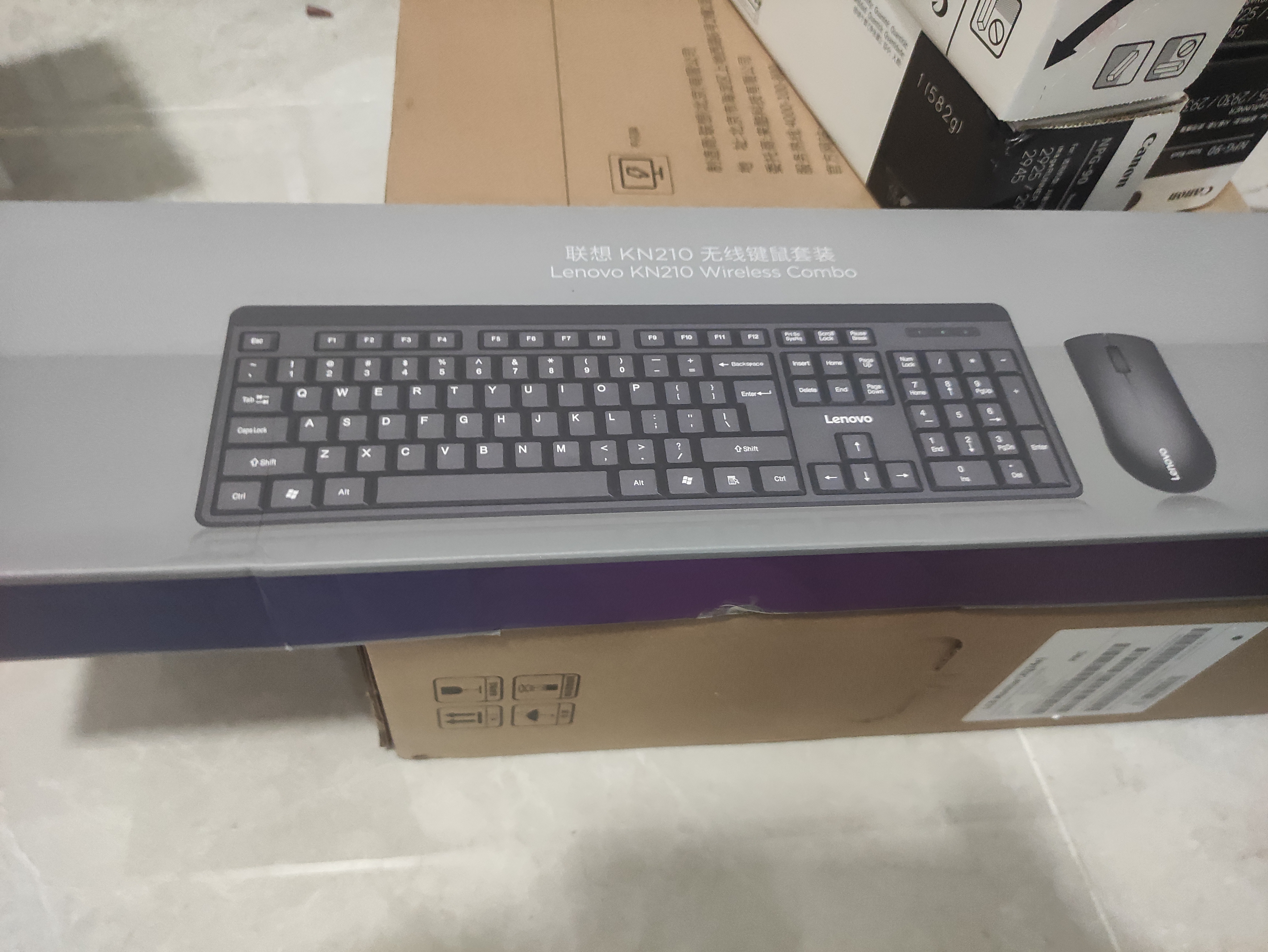 联想（Lenovo）KN210键盘鼠标套装 2.4G无线键鼠套装 全尺寸商务办公  笔记本电脑键盘台式机一体机 黑色 实拍图