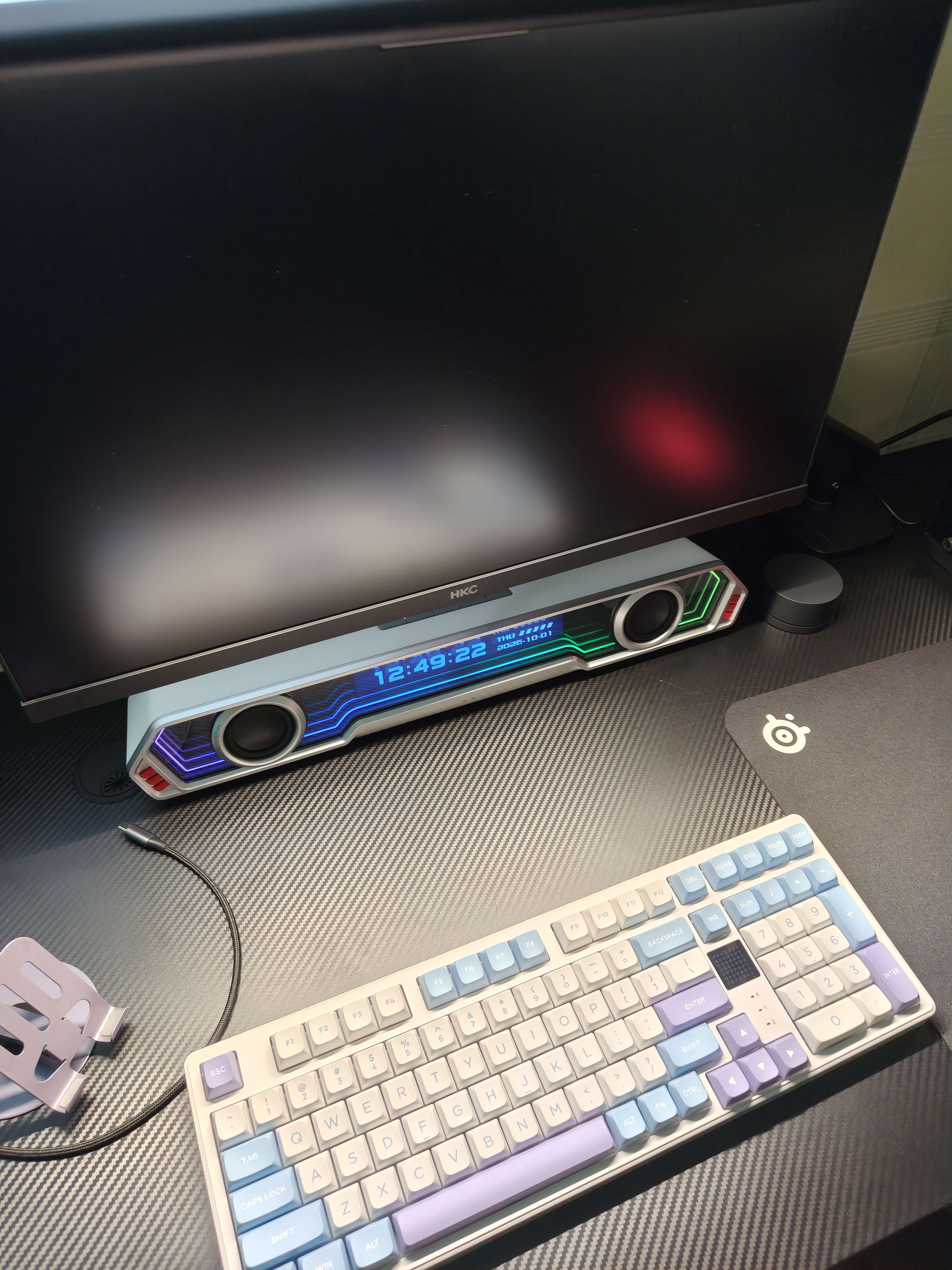 漫步者花再Halo PixelBar26年新版电脑字幕歌词音响桌面PS游戏音箱电脑回音壁蓝牙长条有线RGB灯效 破晓白 实拍图