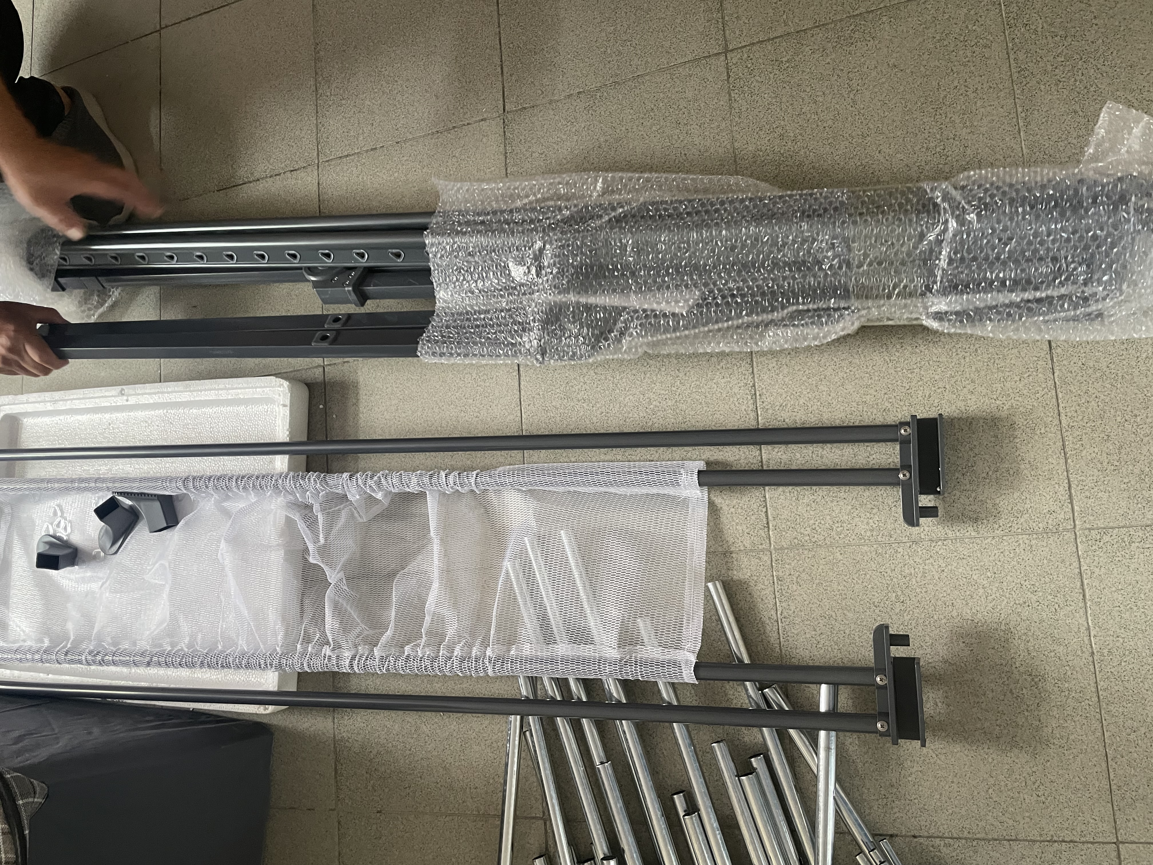 京东京造晾衣架落地式 阳台专用折叠晾衣架 可升降可伸缩室内晒衣架航空铝合金2026年最新款 实拍图