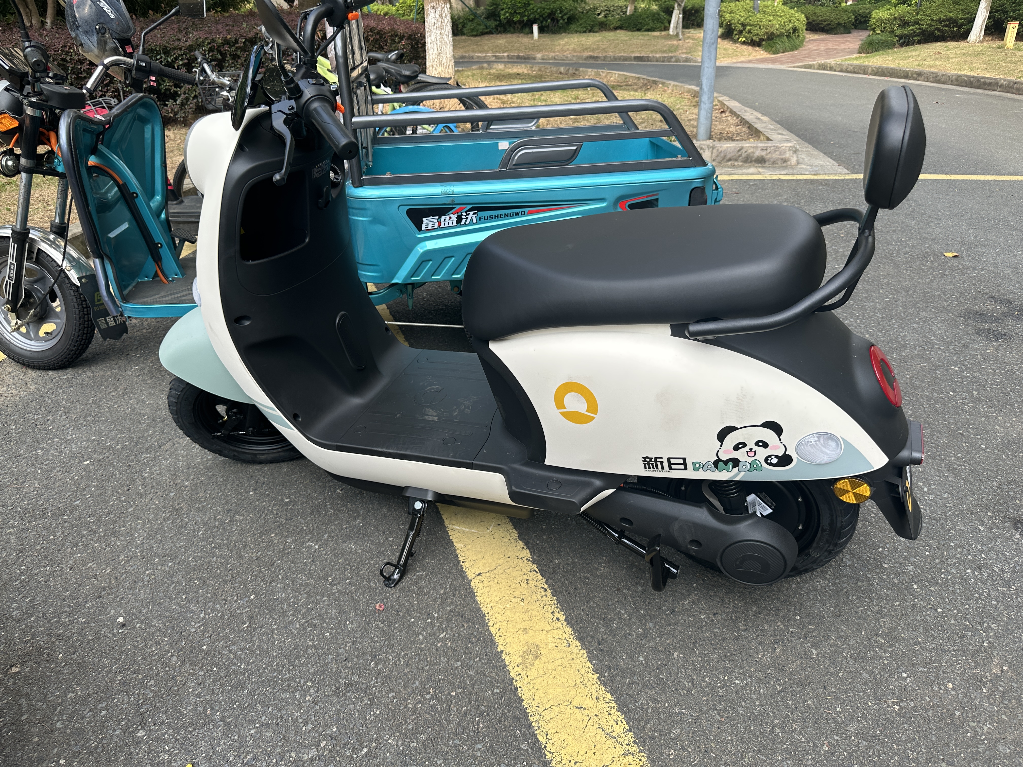 新日（Sunra）电动摩托车 丽曼6块铅酸天能电池72v长续航80km家用踏板电瓶车通勤代步成人电动车绿色 实拍图