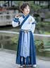 小淘孩男童汉服春秋儿童古装唐装长袖中国风中秋演出服表演服 青色130 晒单实拍图