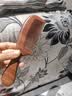 紫韵梳香大号整料黄桃木梳子女士男士养生经络按摩梳细齿赛檀木梳子M-12 实拍图